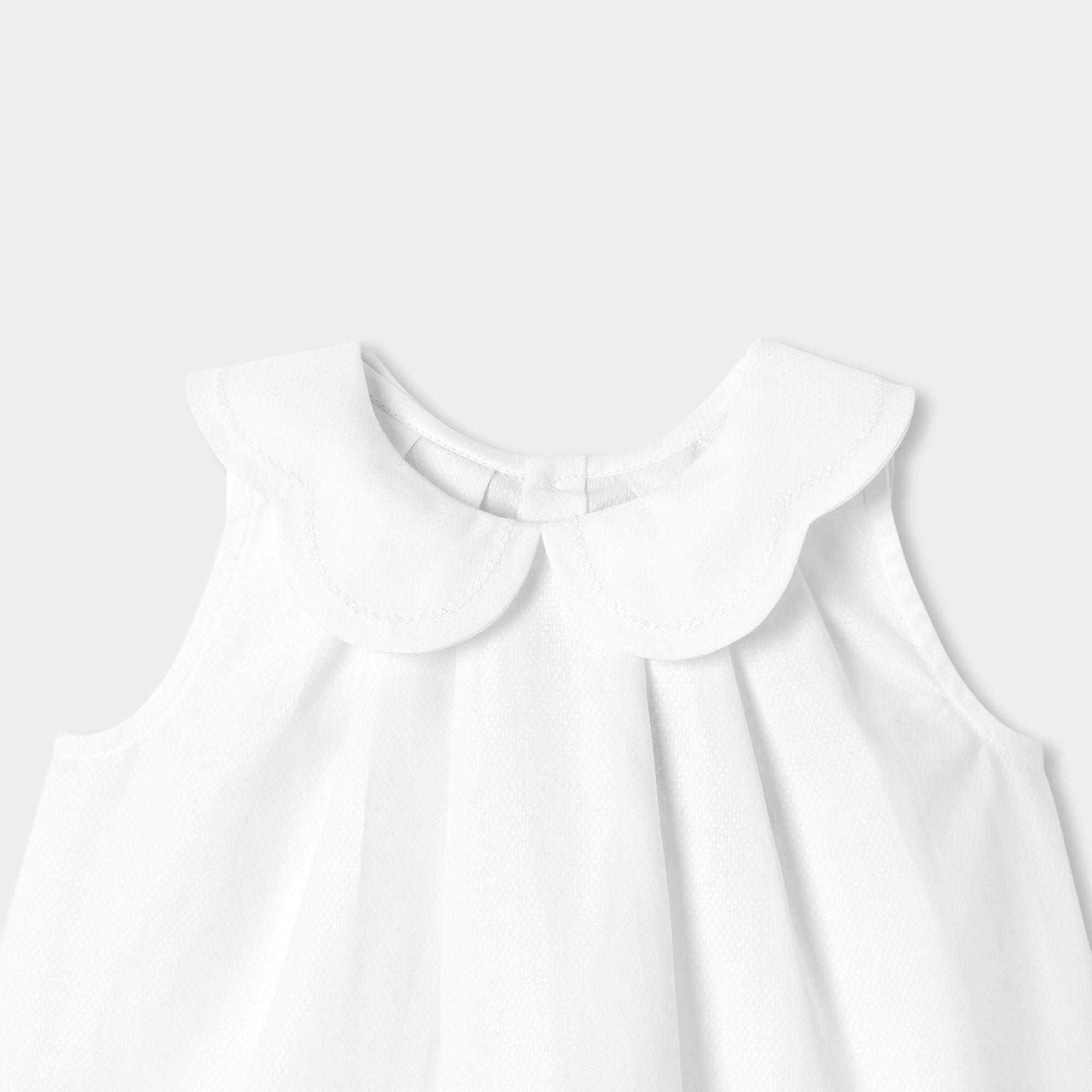 Baby girl scalloped-collar blouse - White