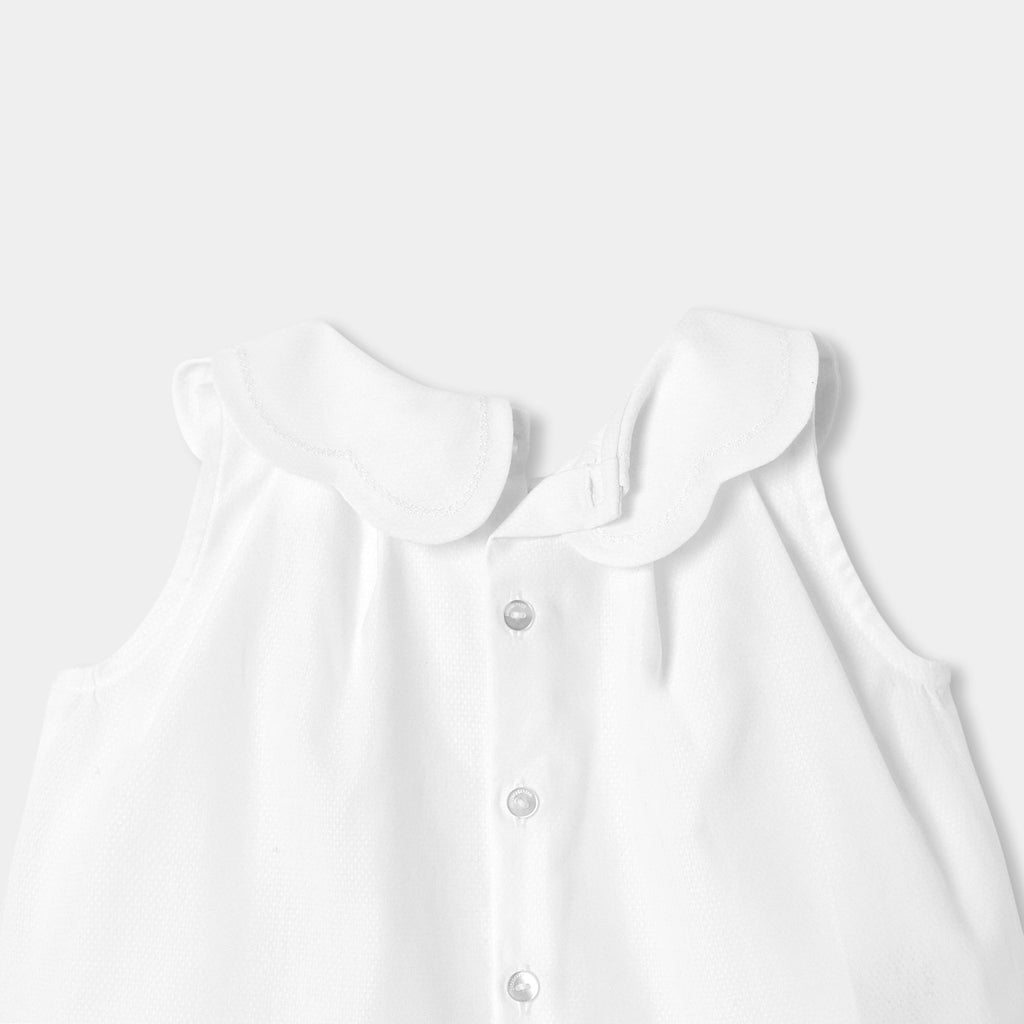 Baby girl scalloped-collar blouse - White