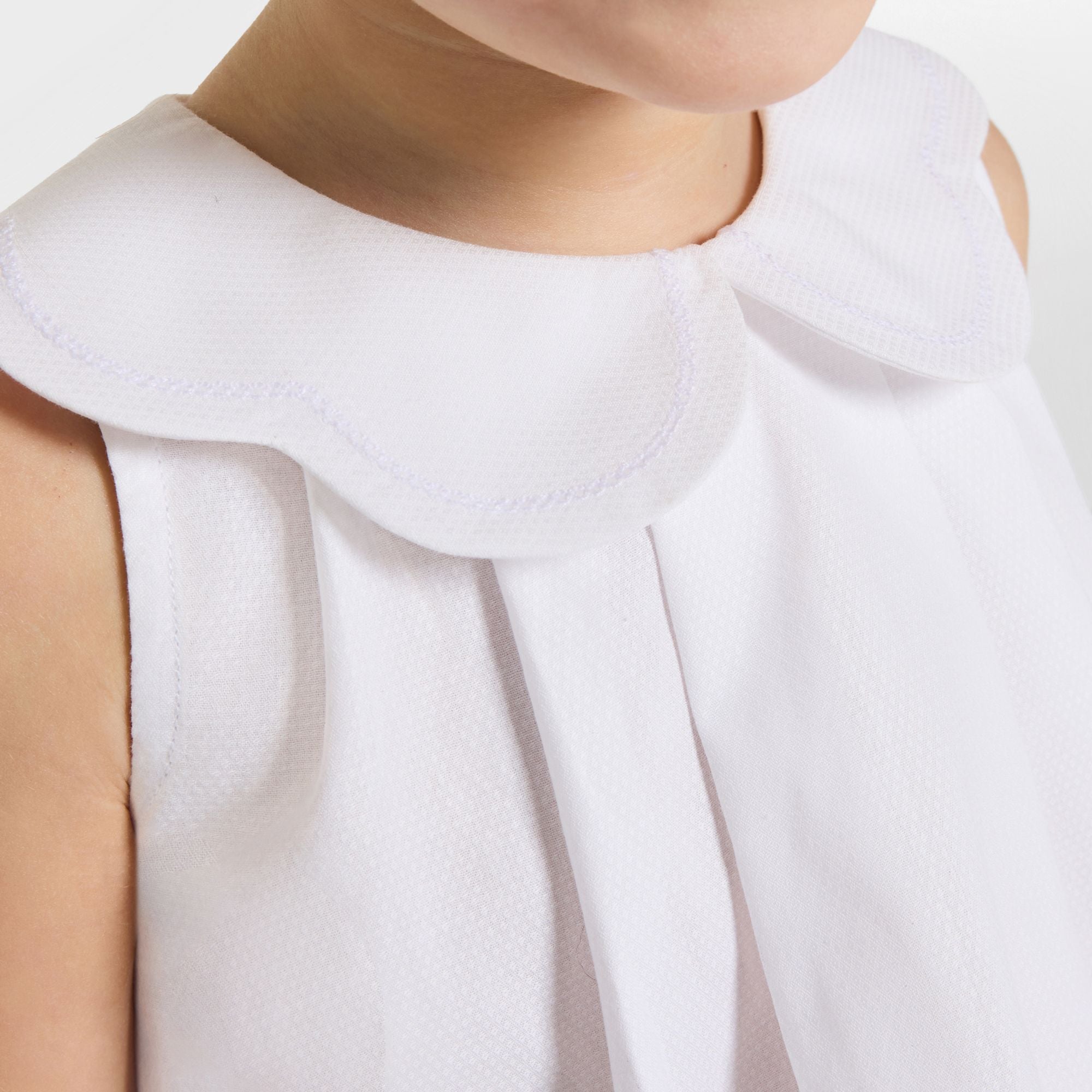 Baby girl scalloped-collar blouse - White