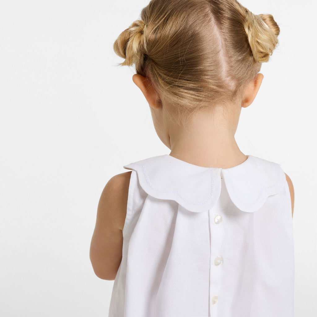 Baby girl scalloped-collar blouse - White