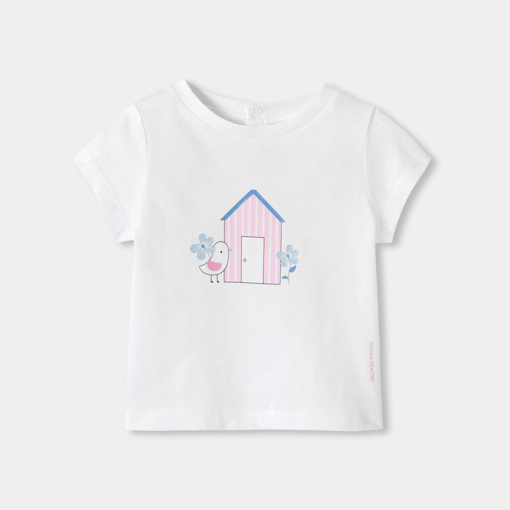 T-shirt Short-sleeved in Cotton Baby Girl - Jacadi White