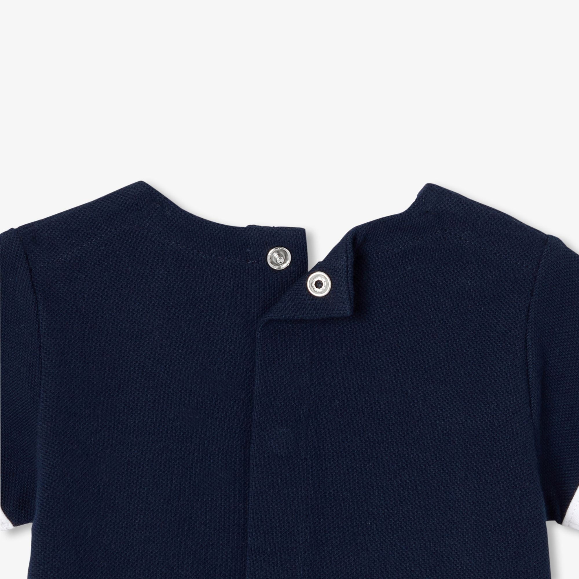 Baby boy cotton pique outfit set - Light Navy