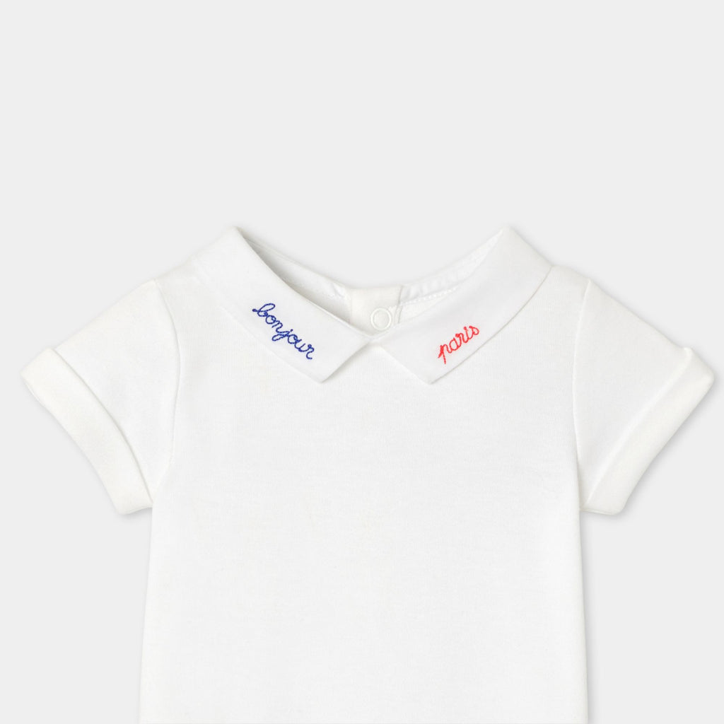 Baby boy short-sleeved cotton bodysuit