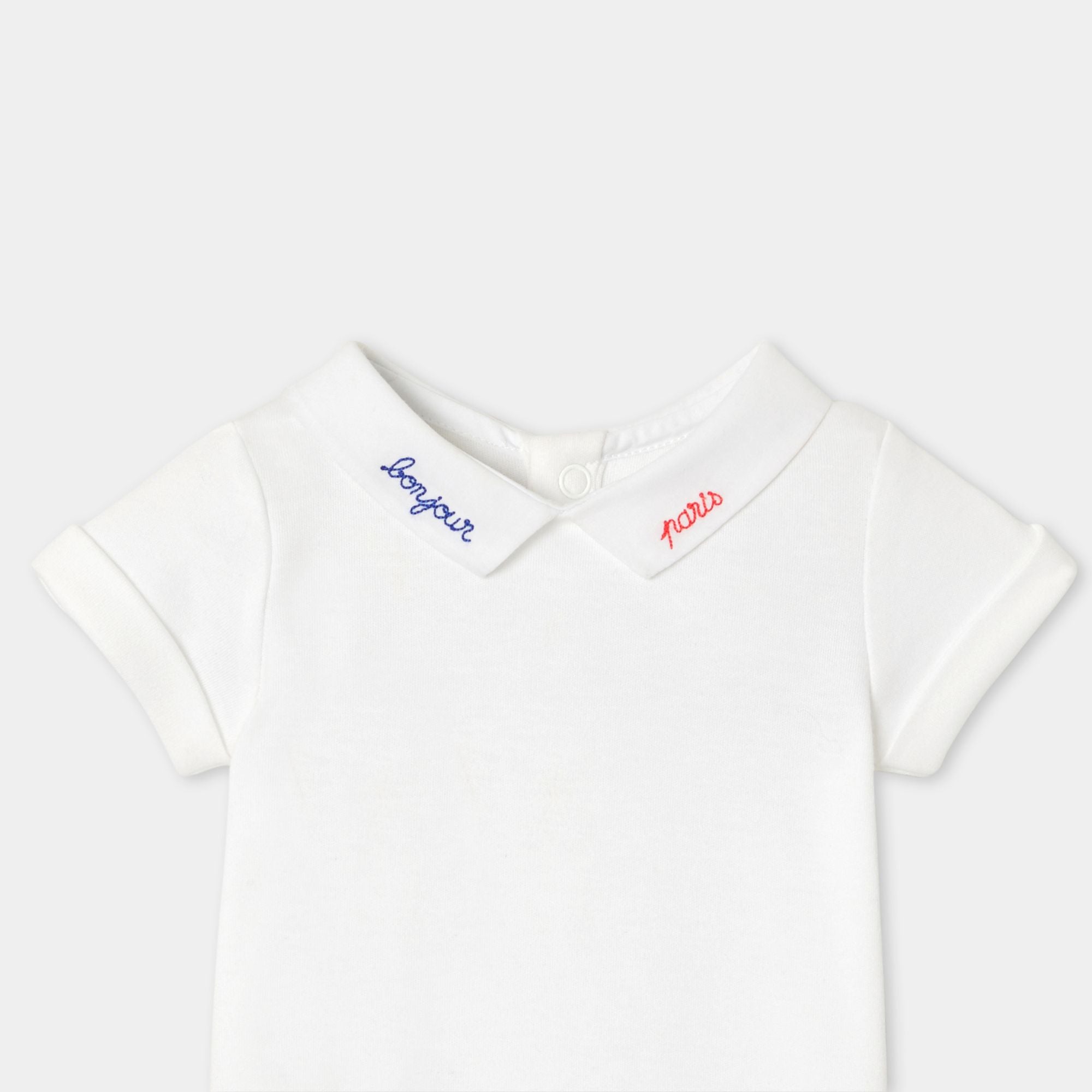 Baby boy short-sleeved cotton bodysuit