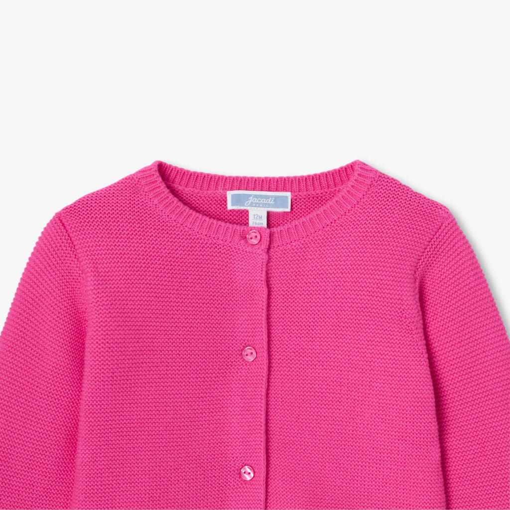 Baby girl garter-stitch cardigan