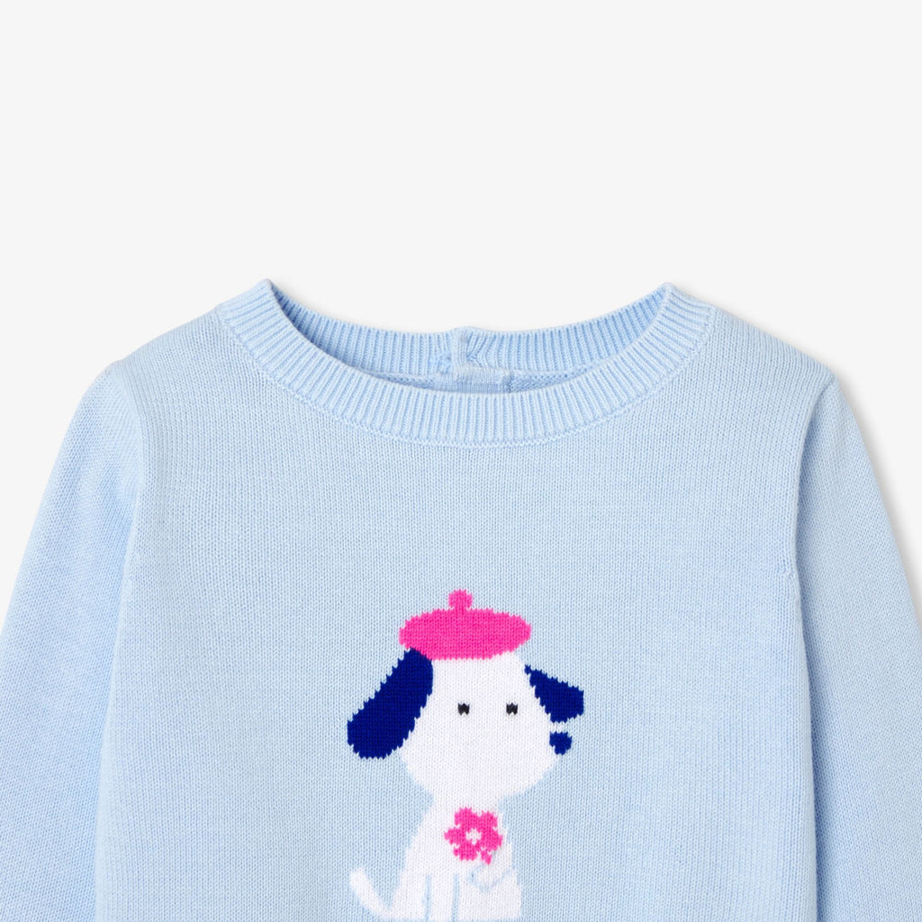 Baby girl cotton jumper - Cloud