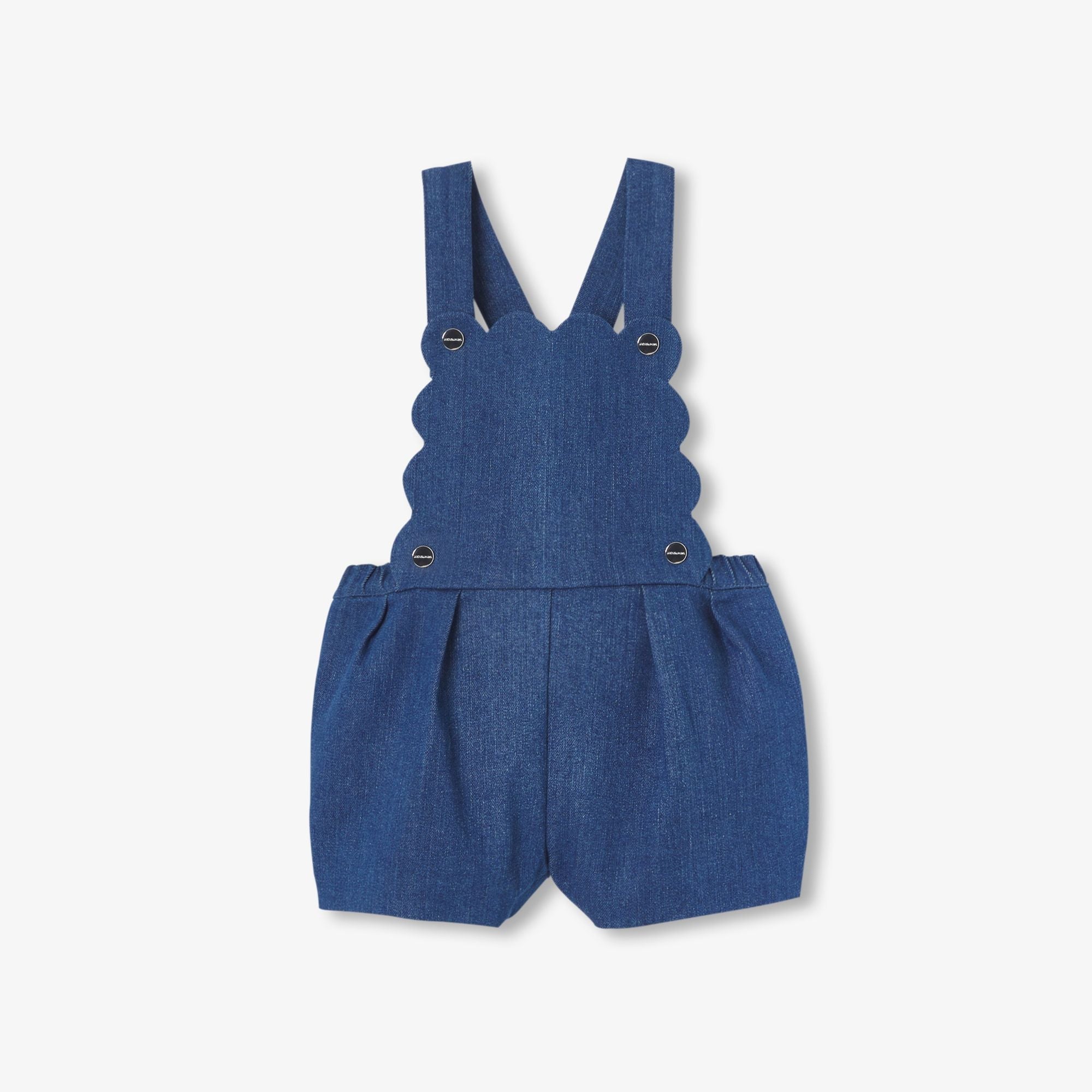 Baby girl denim dungarees - Light Denim