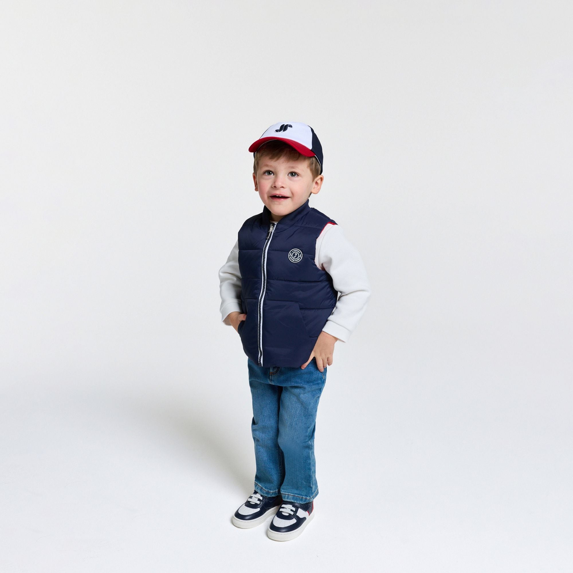 Baby boy reversible sleeveless jacket