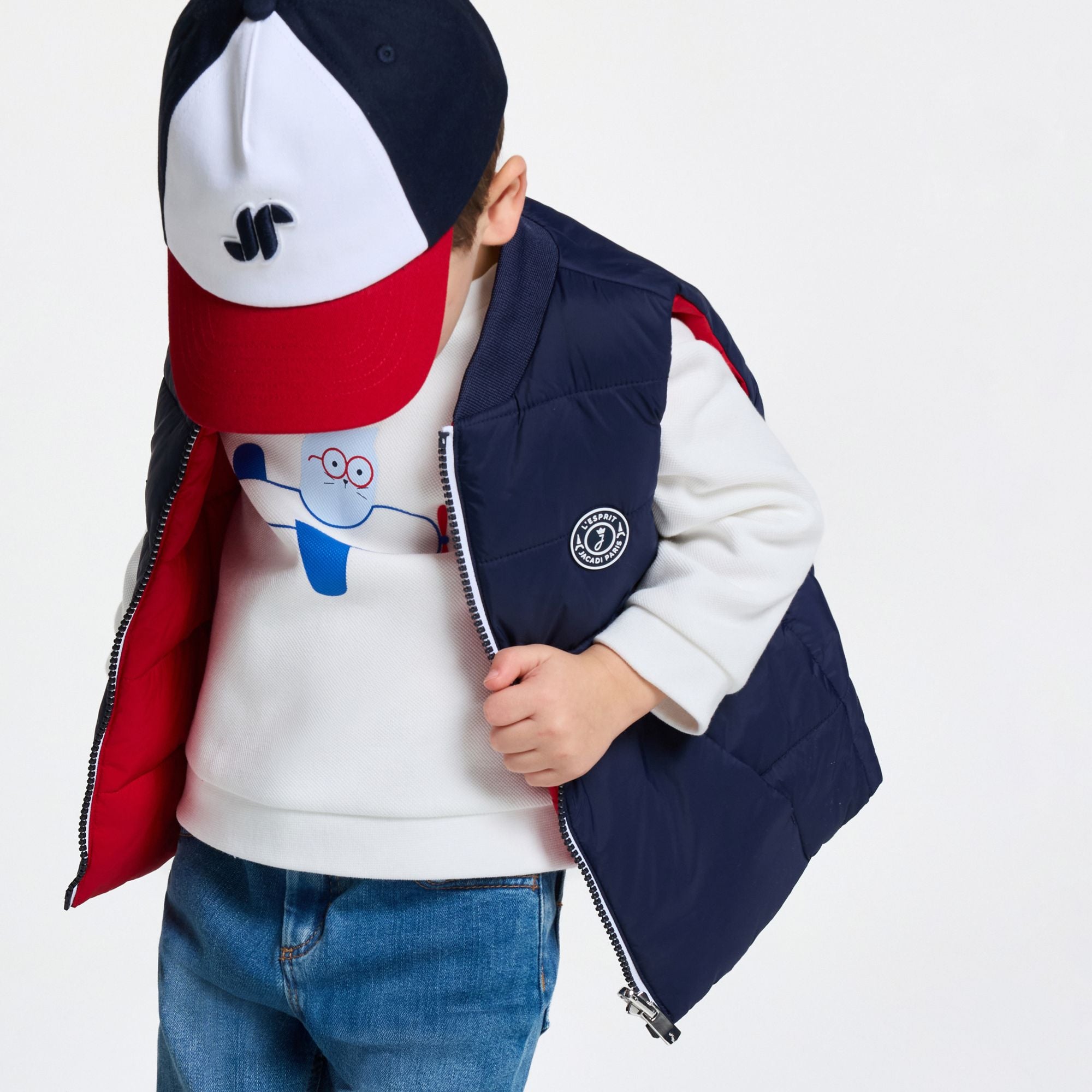 Baby boy reversible sleeveless jacket