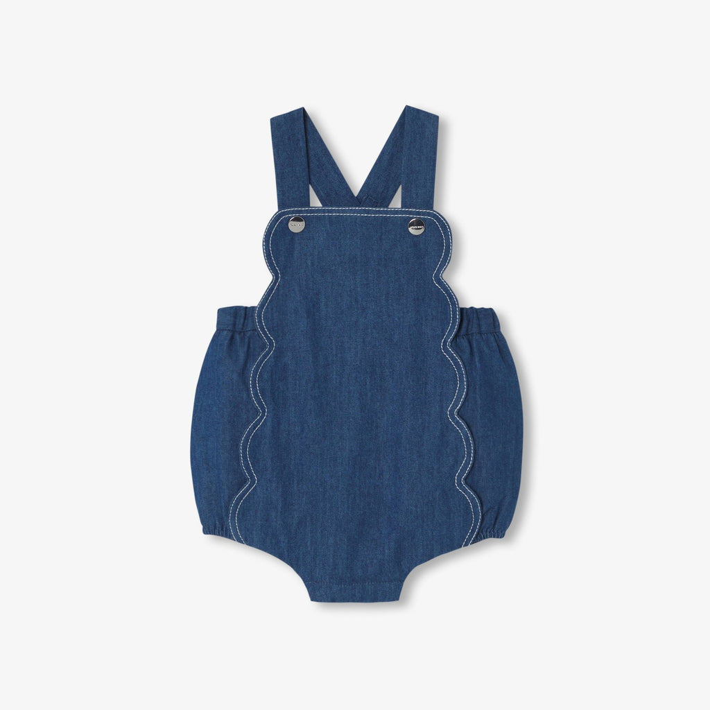 JC-NG155 - Jacadi Baby Girl Lightweight Denim Romper