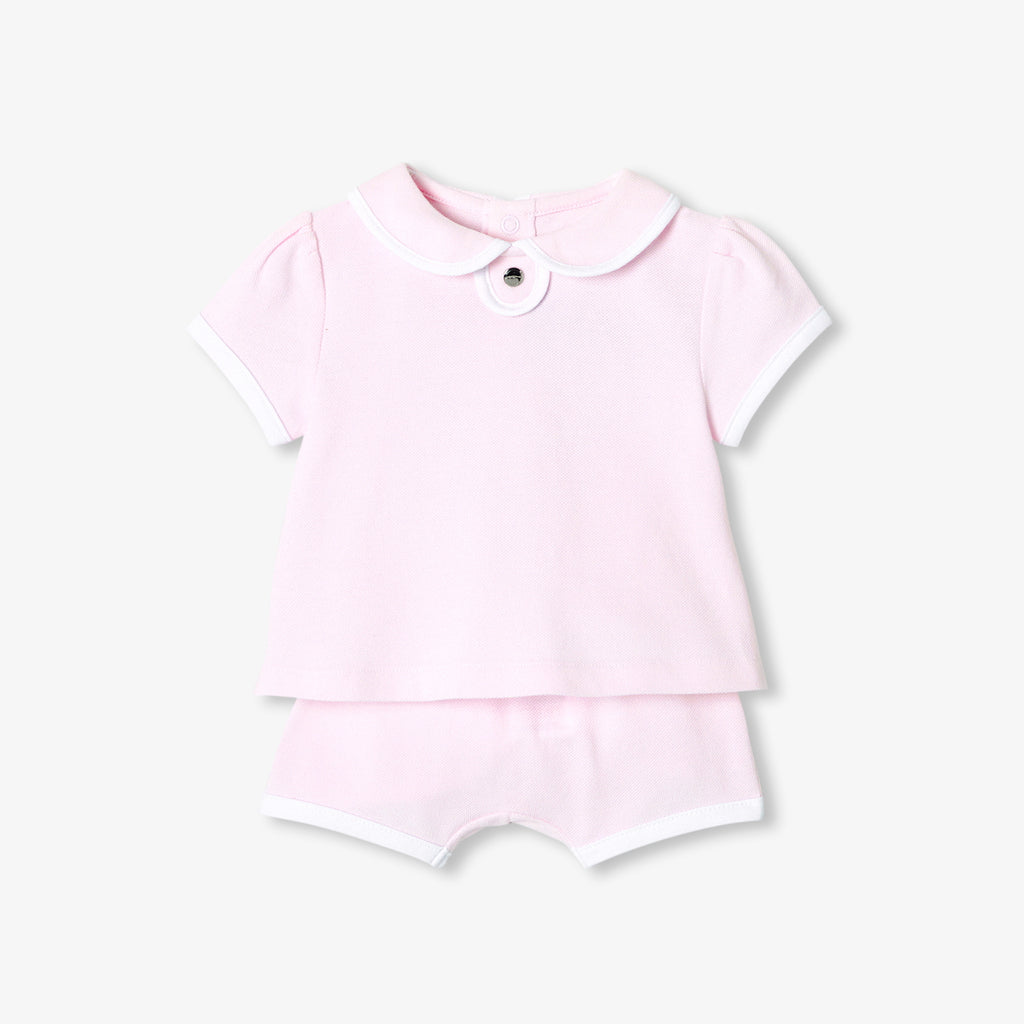 Baby girl set in cotton piqué