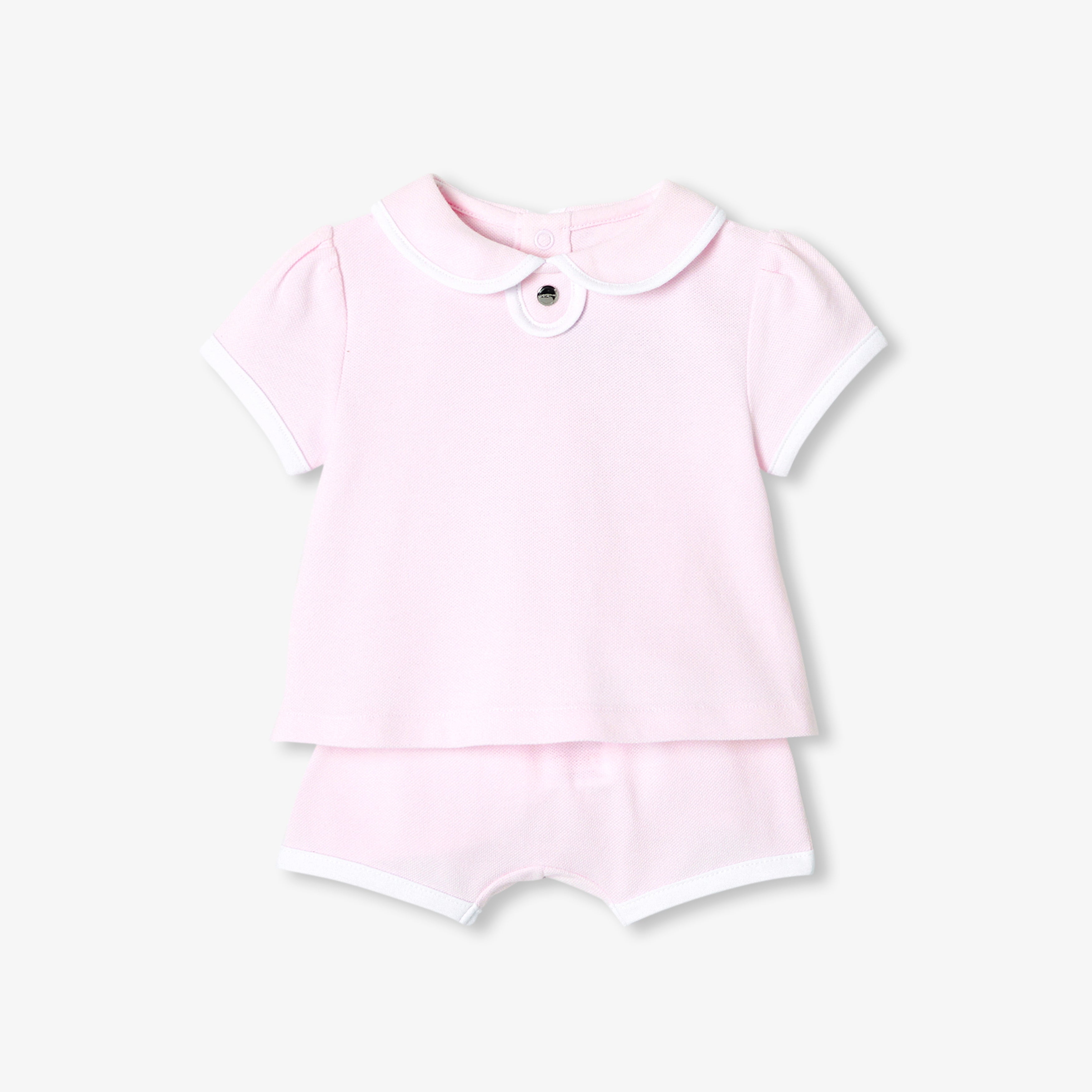Baby girl set in cotton piqué