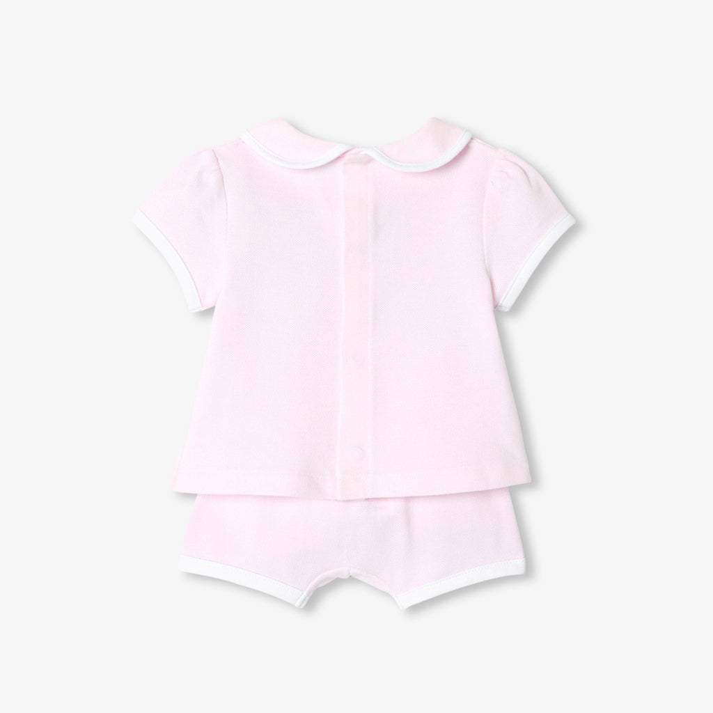 Baby girl set in cotton piqué