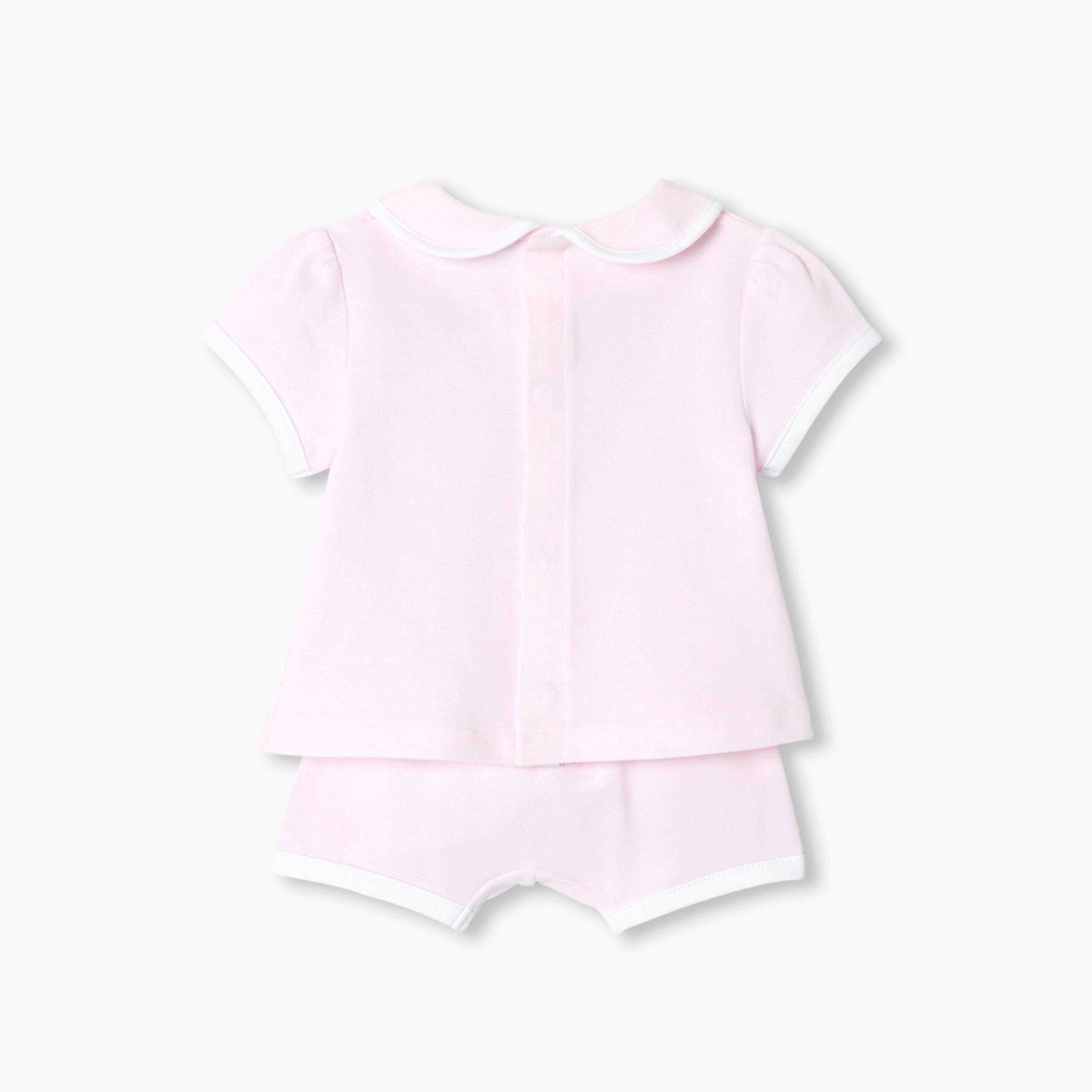 Baby girl set in cotton piqué