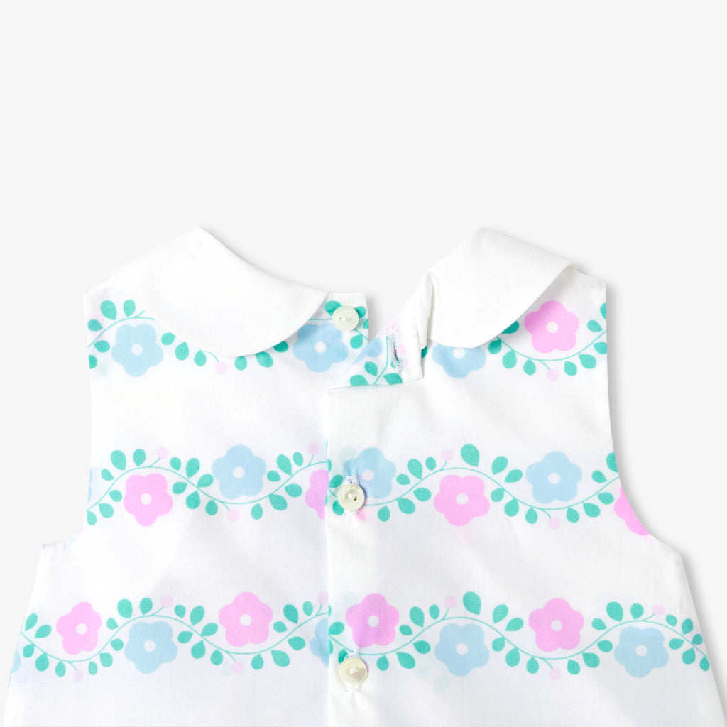 Baby girl ensemble in printed poplin