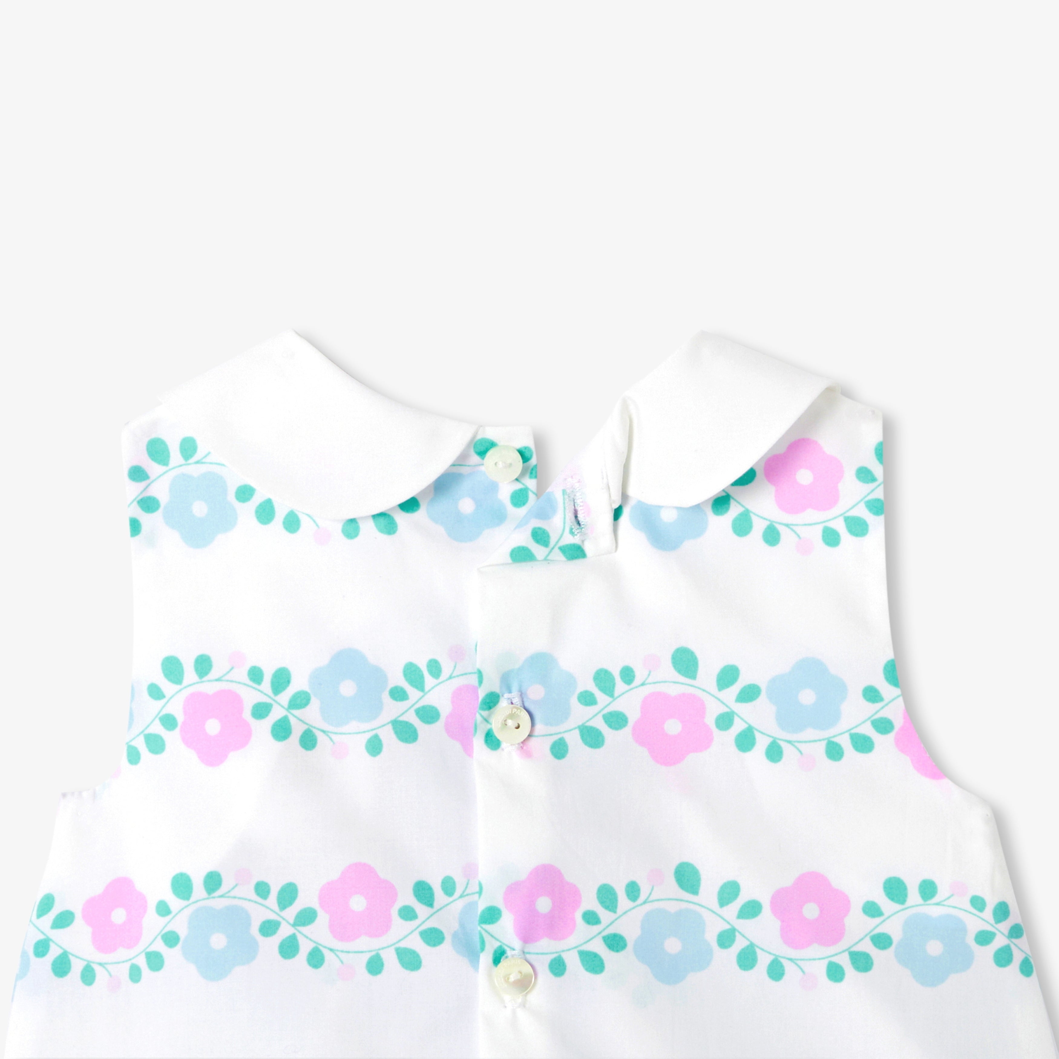 Baby girl ensemble in printed poplin