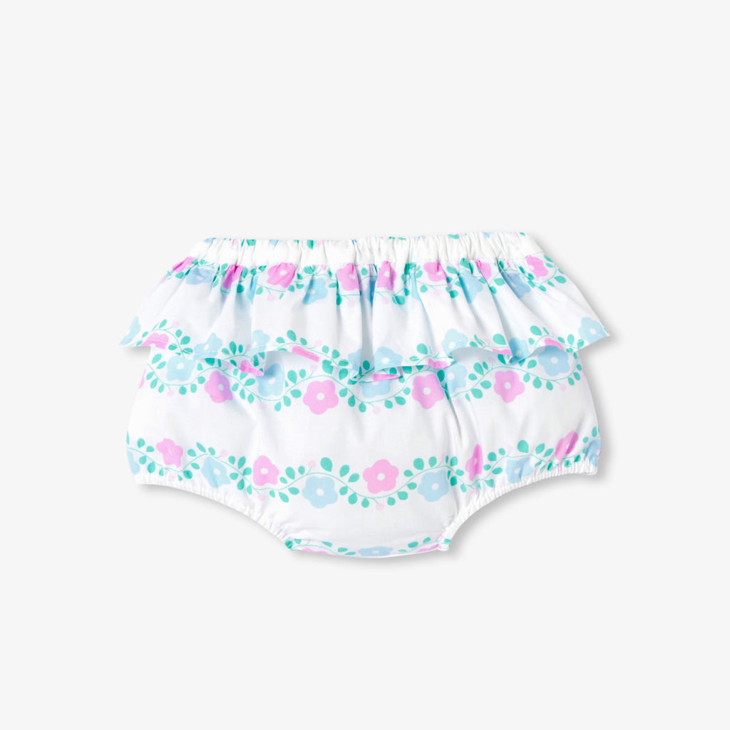 Baby girl ensemble in printed poplin