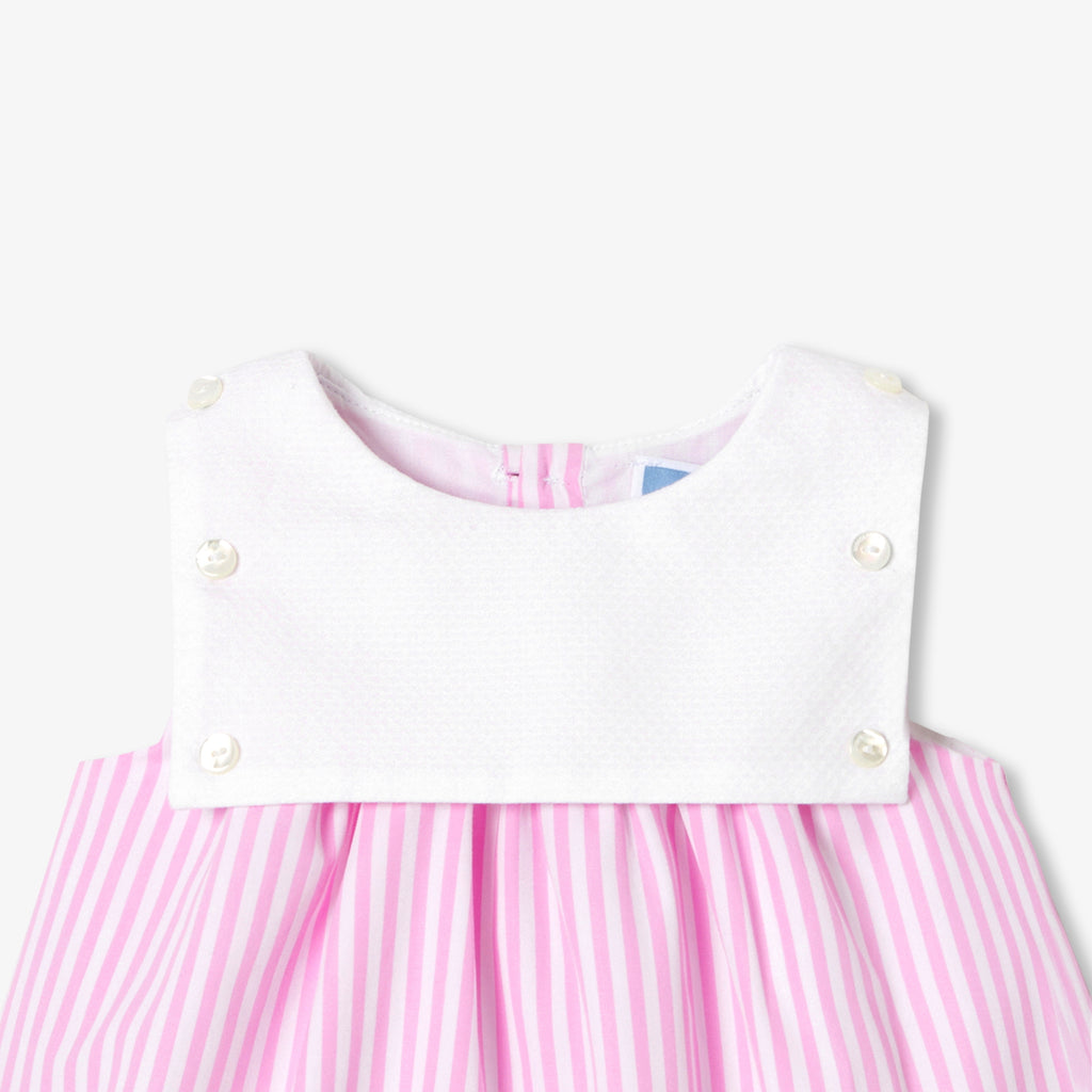 Baby girl dress in striped poplin