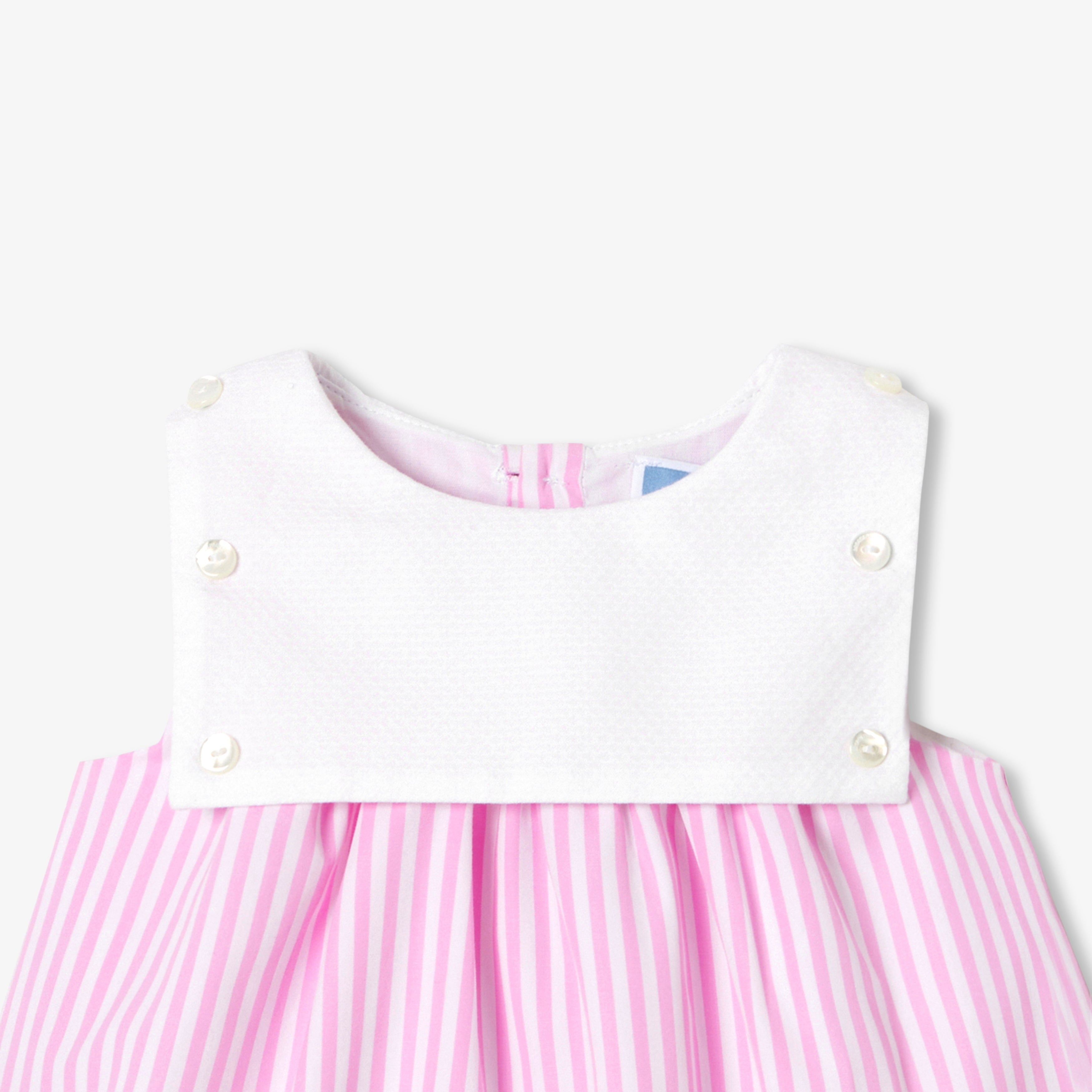 Baby girl dress in striped poplin
