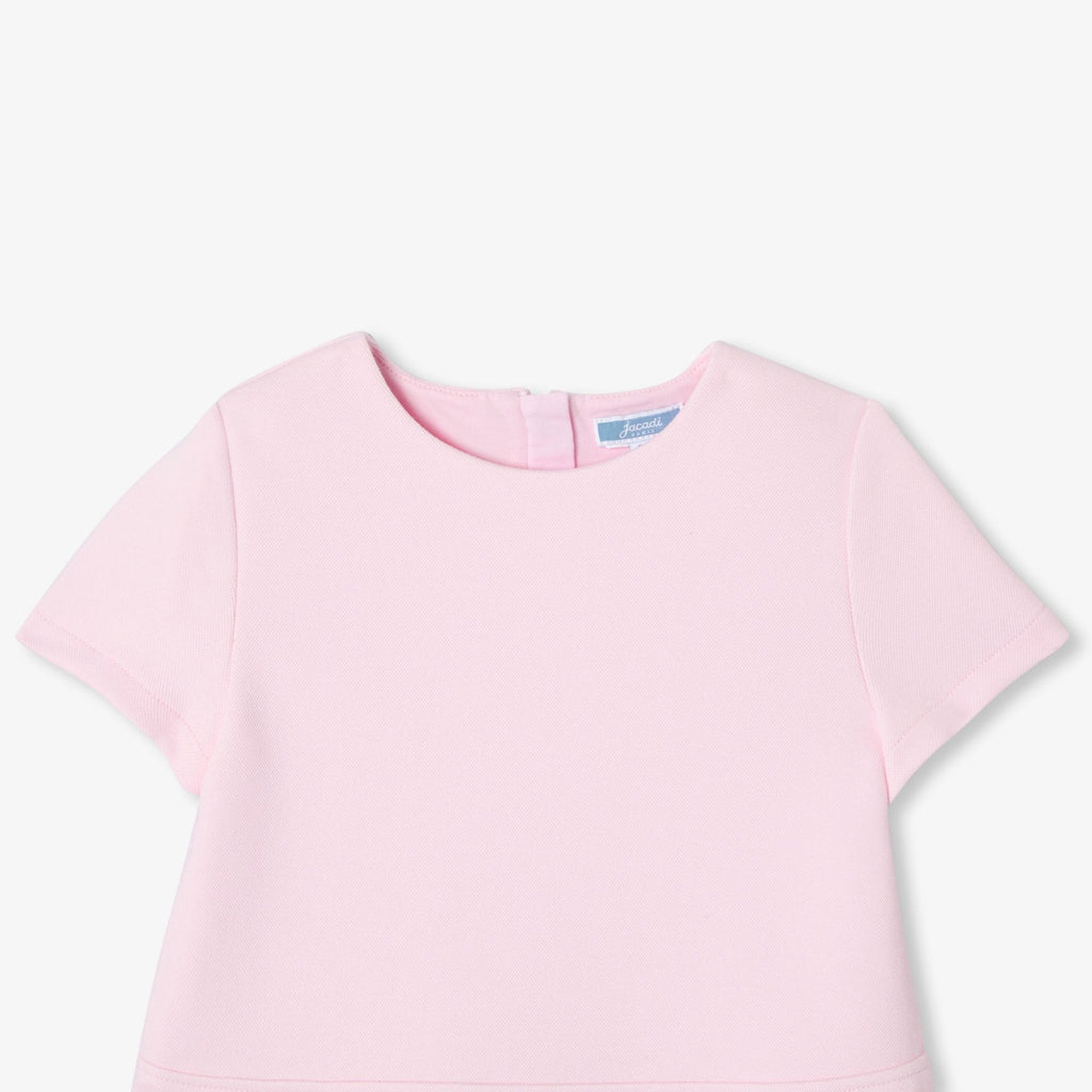 Girl pique knit dress - Jacadi Powder Pink