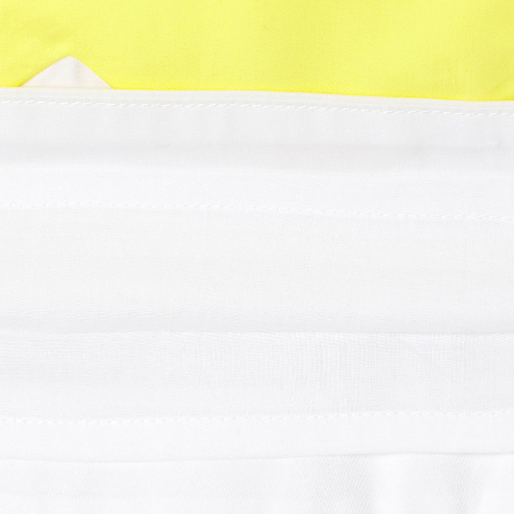 Baby girl poplin ceremony dress - White/Yellow