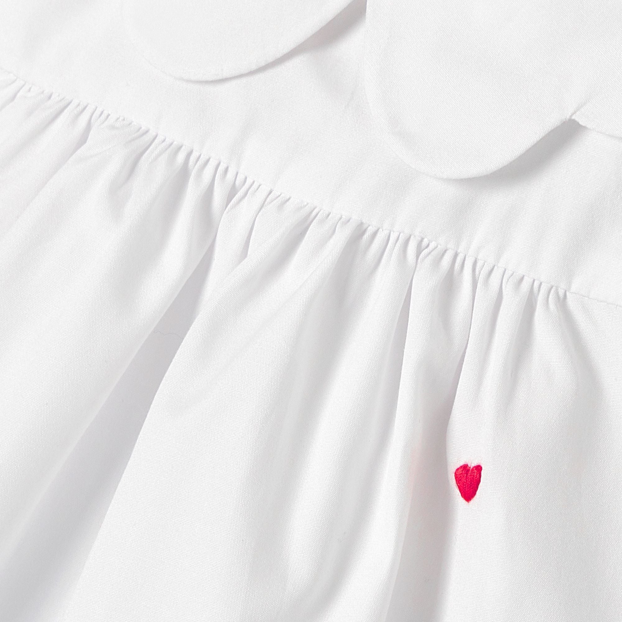 Dress in Popeline embroidered Baby Girl - White/Multicolour