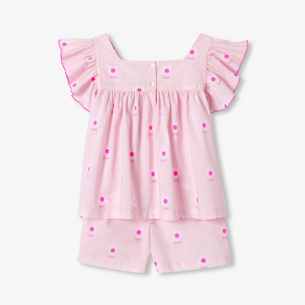 Girl poplin short pyjamas - Pink/White