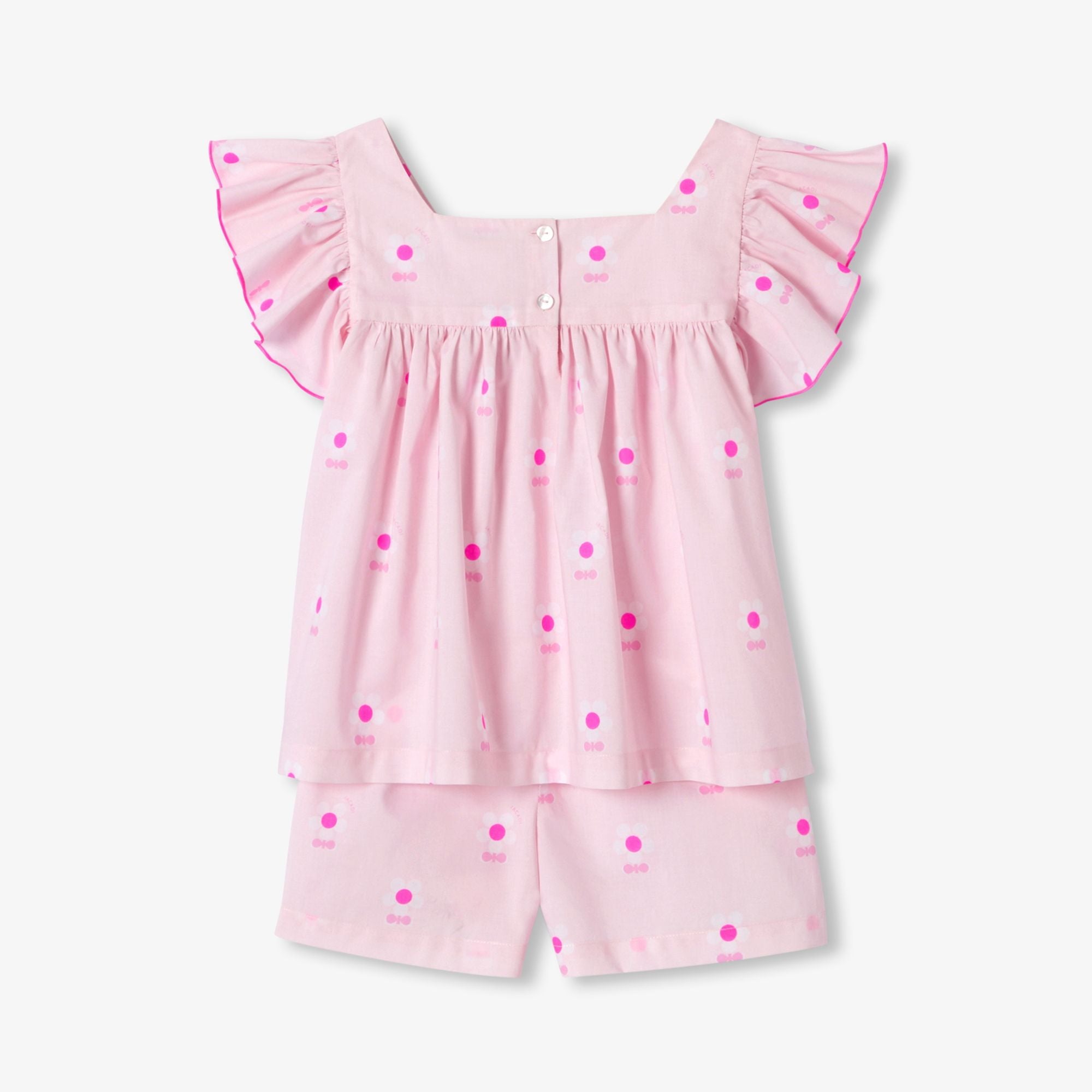 Girl poplin short pyjamas - Pink/White