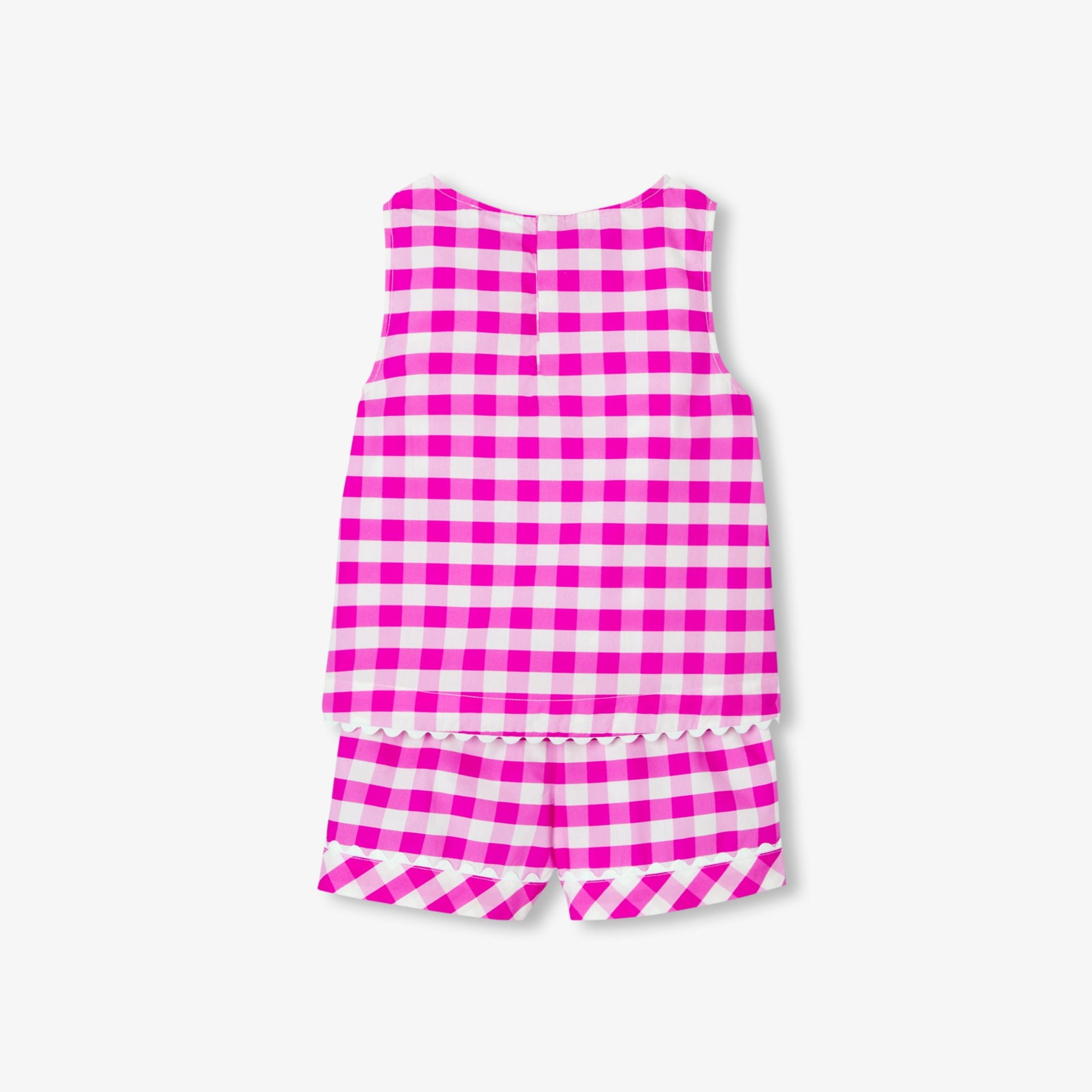 Pyjamas With Shorts a Quadretti Vichy Girl - Pink/White