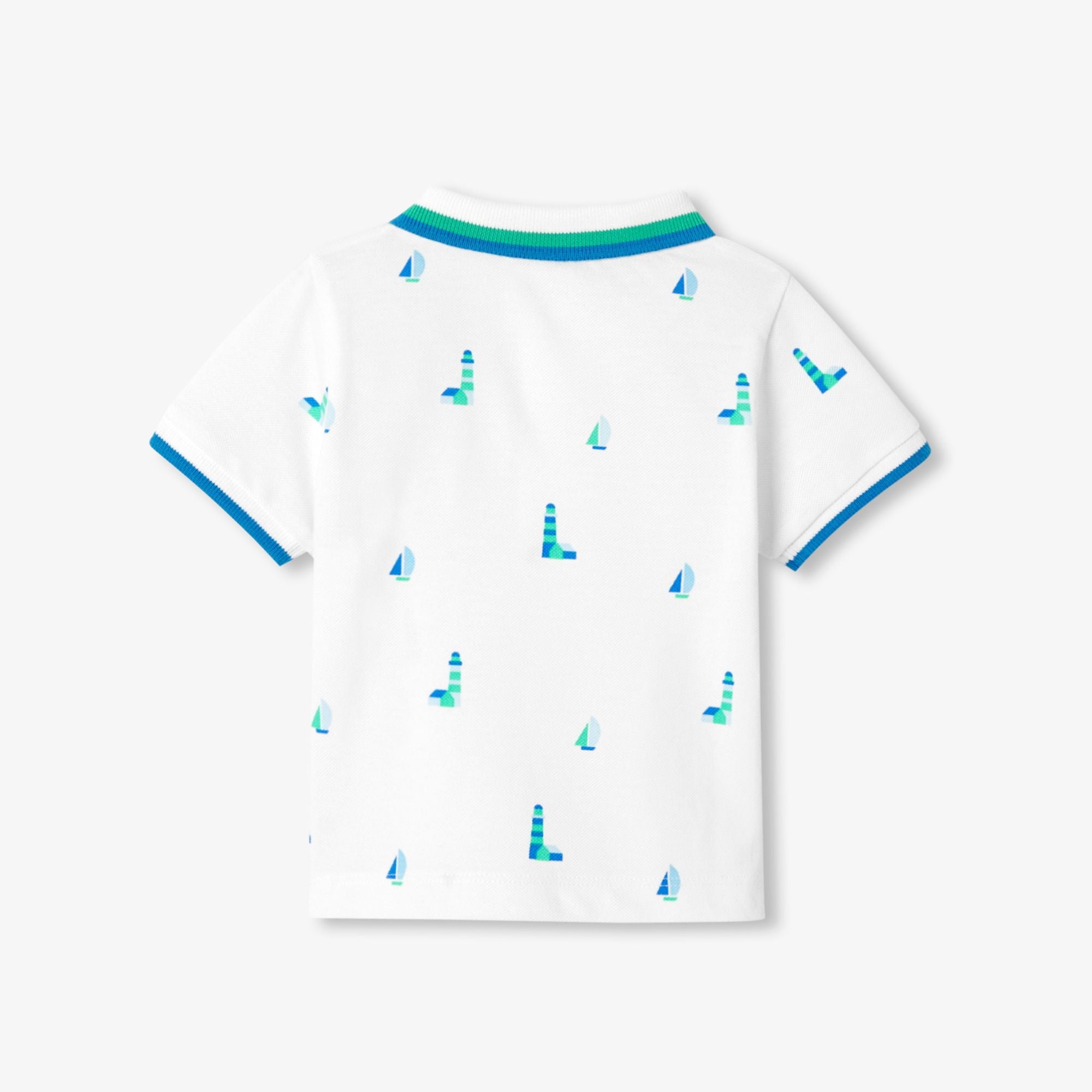 Baby boy polo shirt shirt in printed cotton piqué