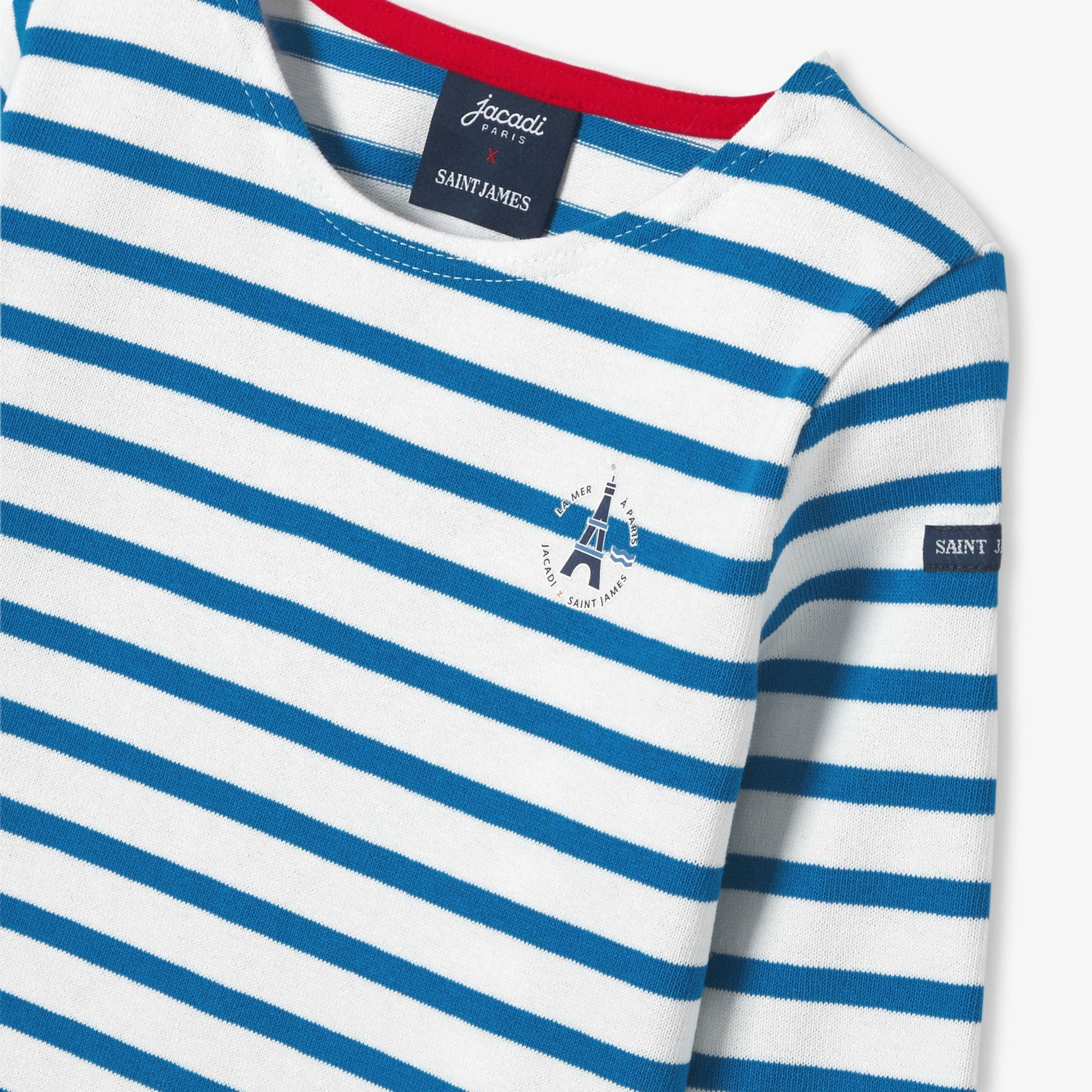 Sailor-style T-shirt Jacadi x Saint James Boy - White/Light Blue