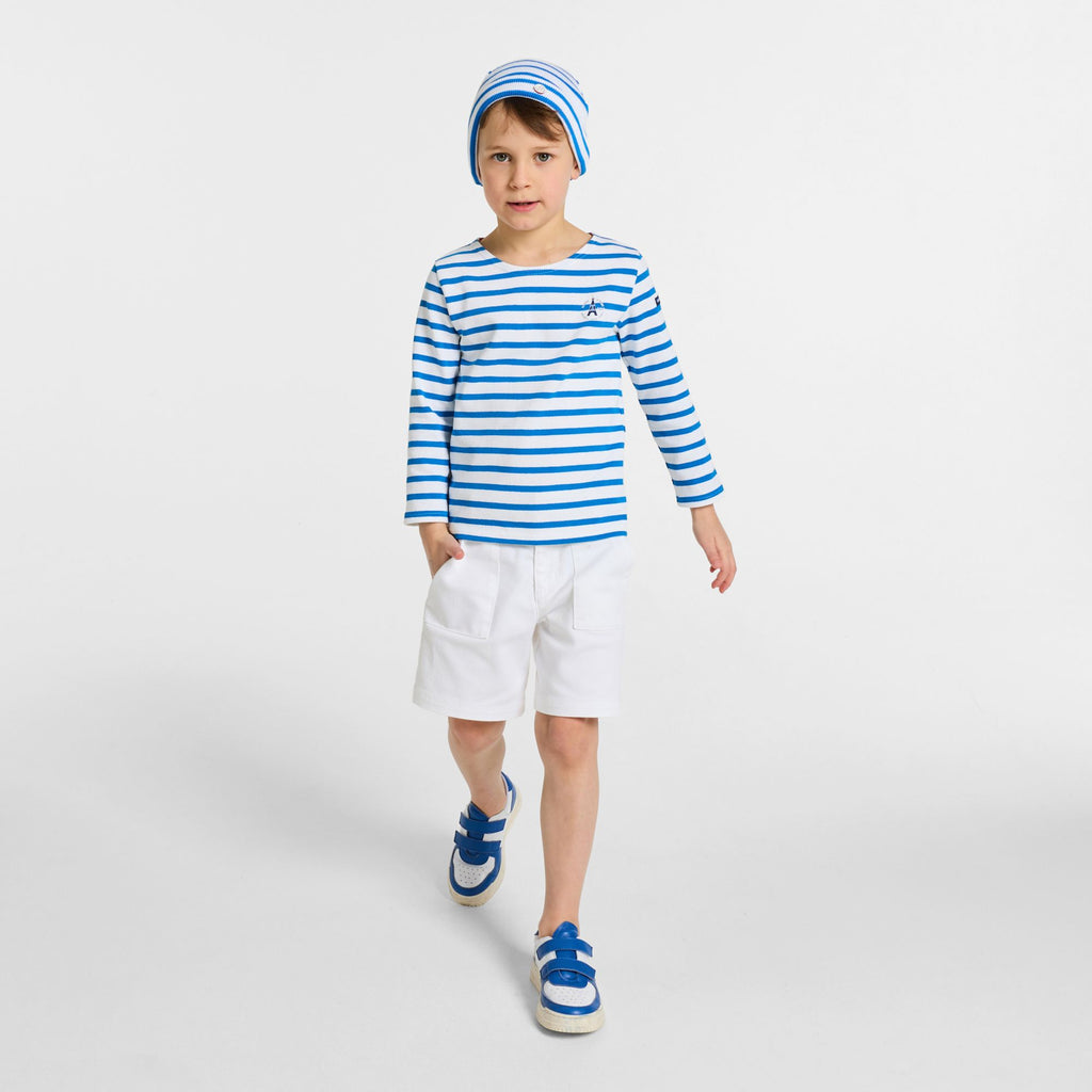 Sailor-style T-shirt Jacadi x Saint James Boy - White/Light Blue