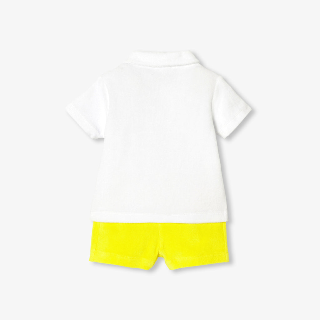 Baby boy terry cotton shorts set