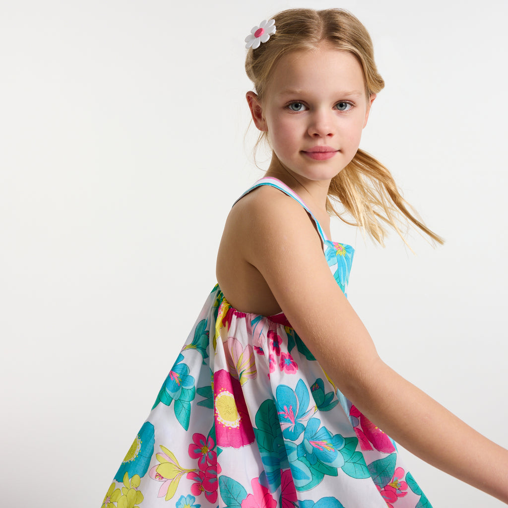 Girl sleeveless poplin dress