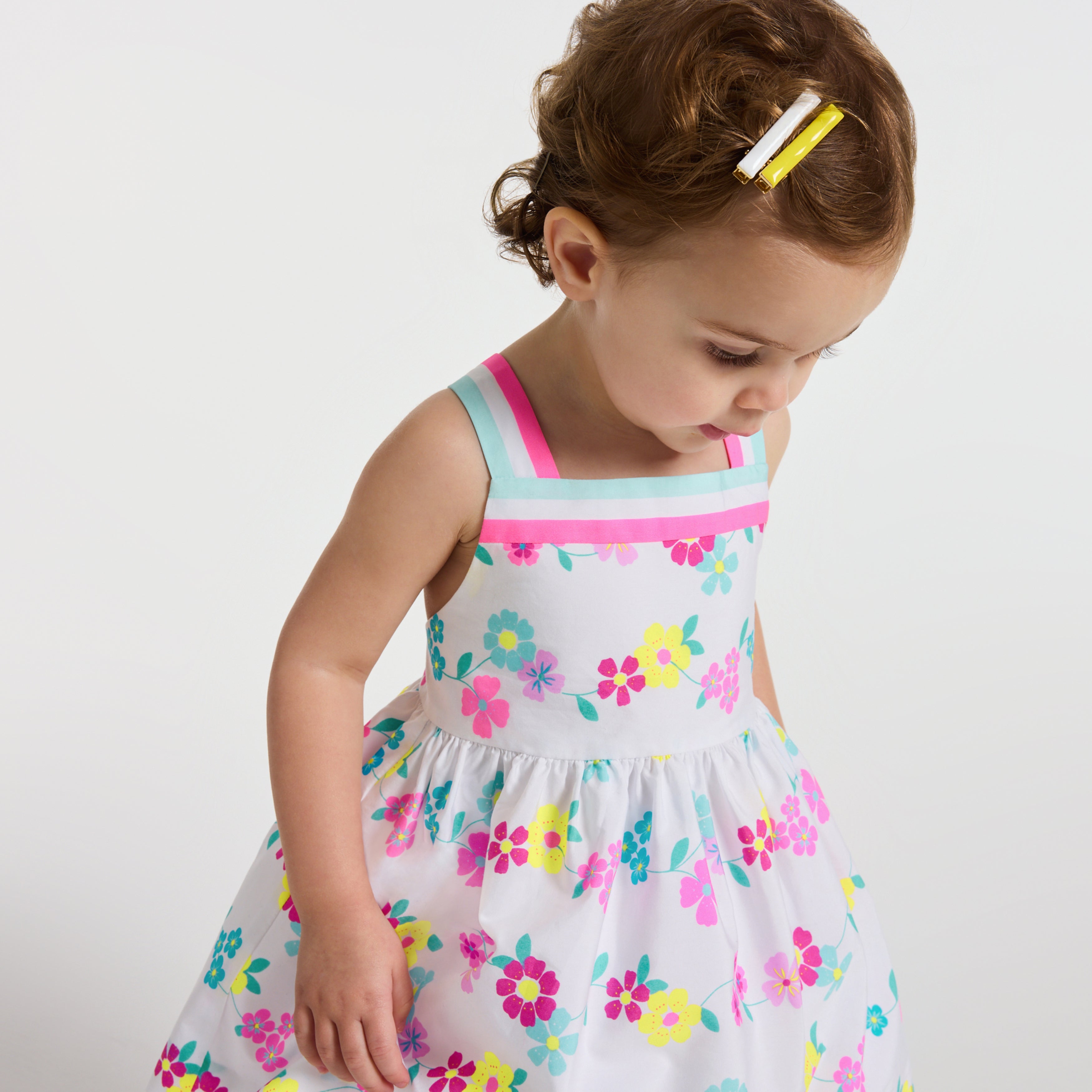 Baby girl dress in cotton with crossover back