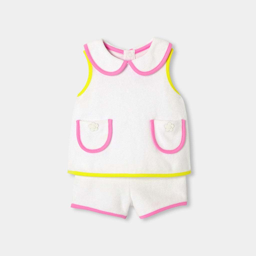 Baby girl terry cloth shorts set