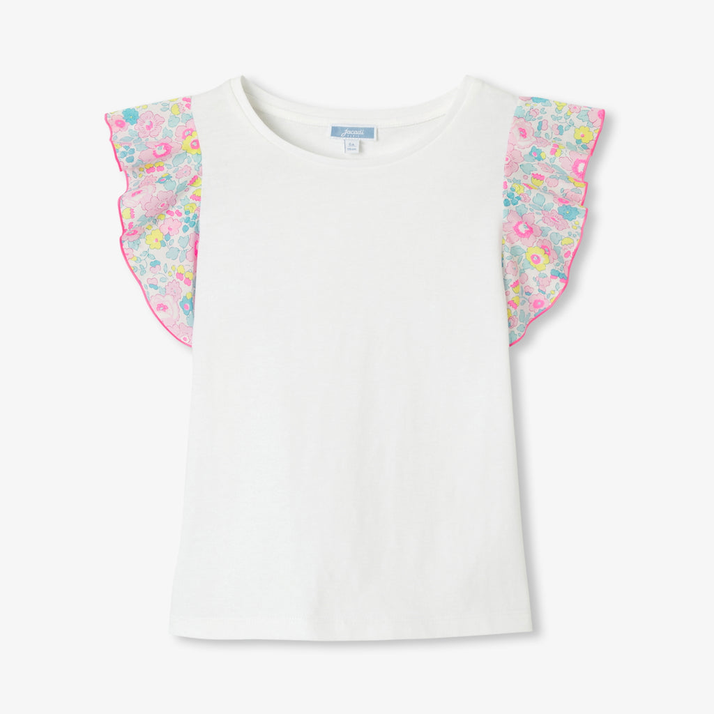 Girl T-shirt with ruffled sleeves