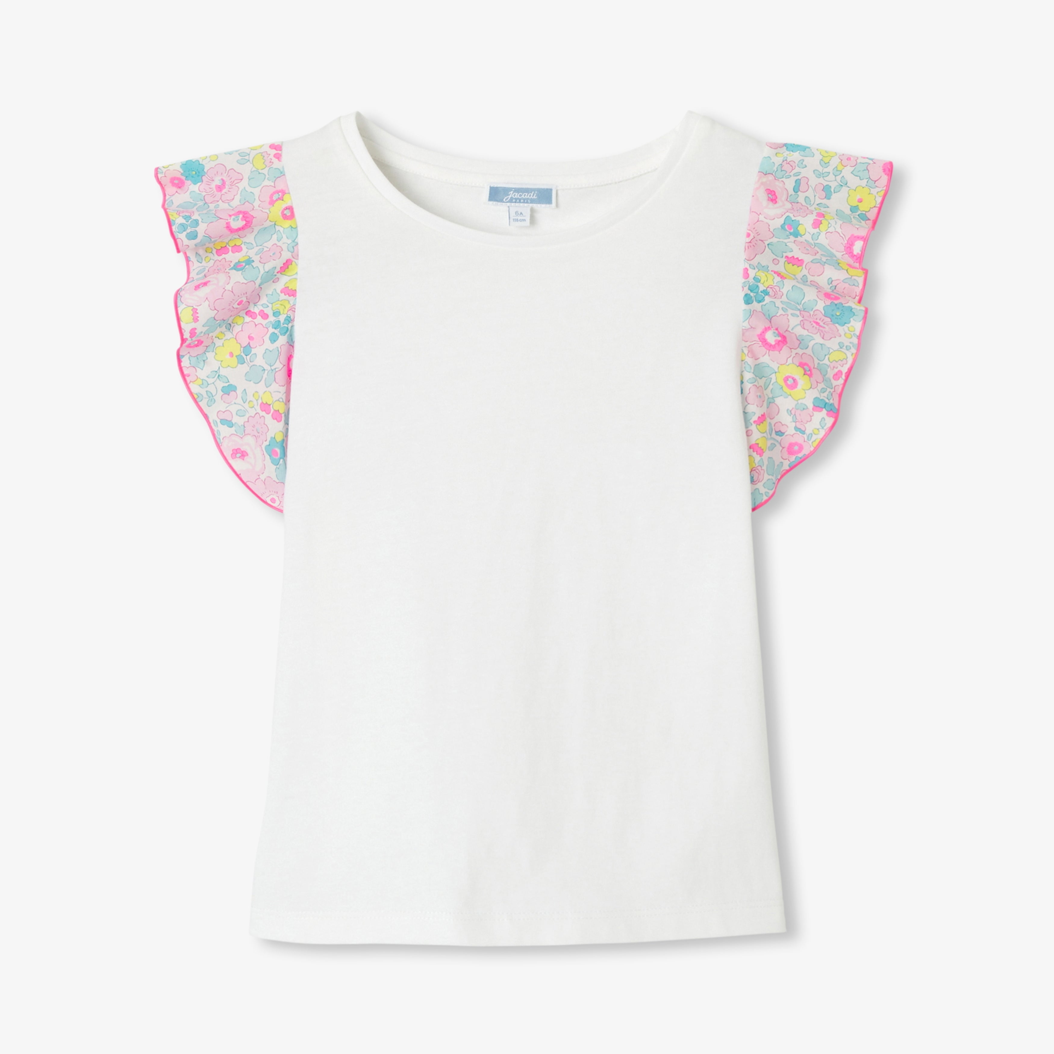 Girl T-shirt with ruffled sleeves