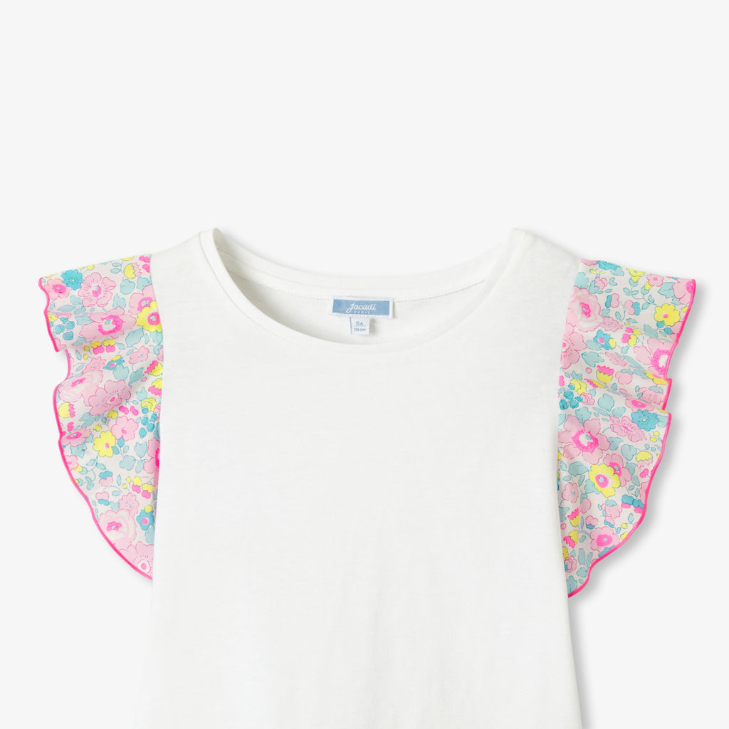Girl T-shirt with ruffled sleeves