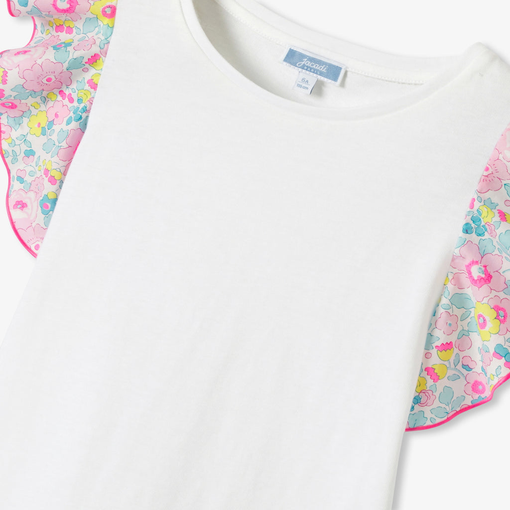 Girl T-shirt with ruffled sleeves