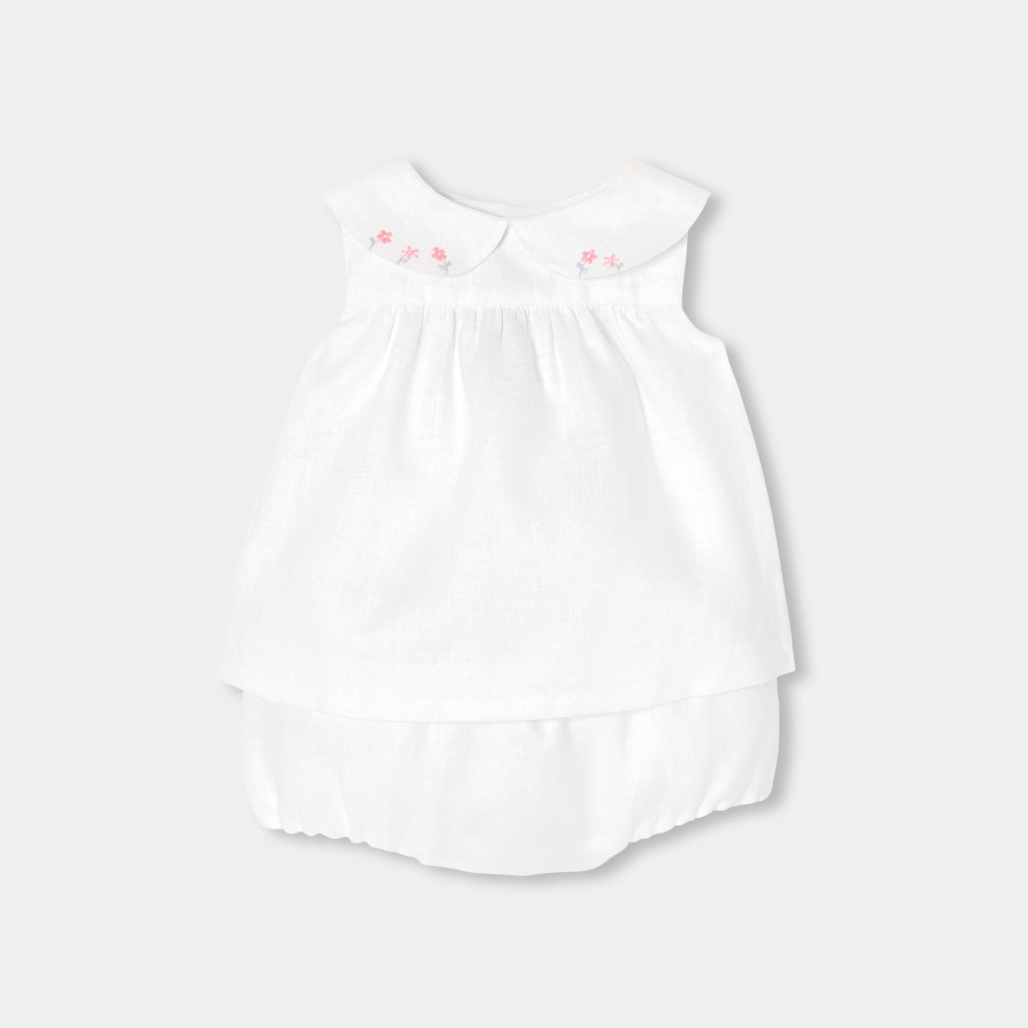 Baby girl linen outfit set - Jacadi White