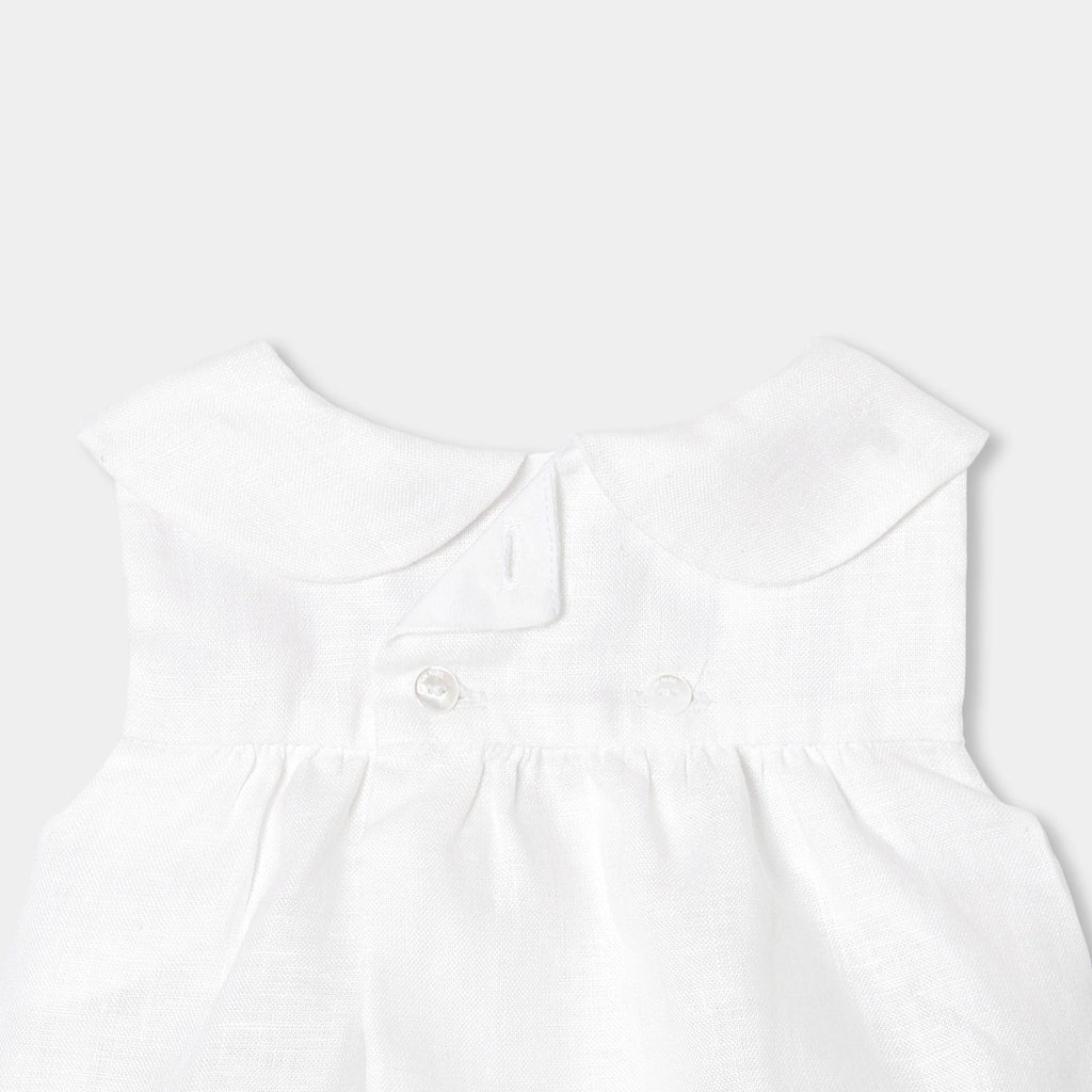 Baby girl linen outfit set - Jacadi White