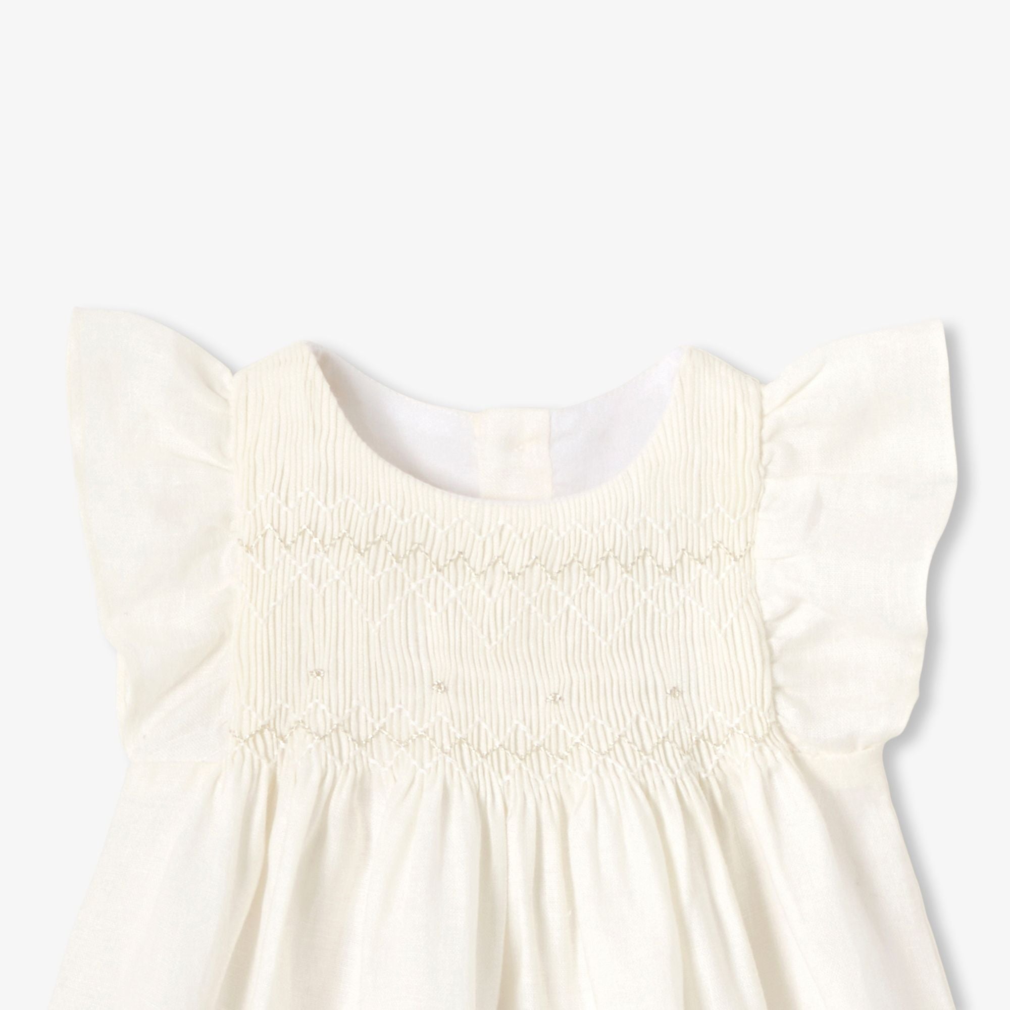 Dress in Linen Baby Girl - Jacadi Sweet White