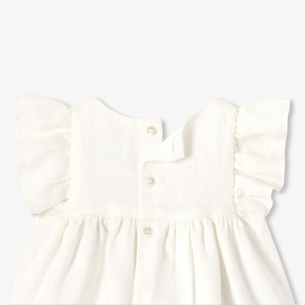Dress in Linen Baby Girl - Jacadi Sweet White