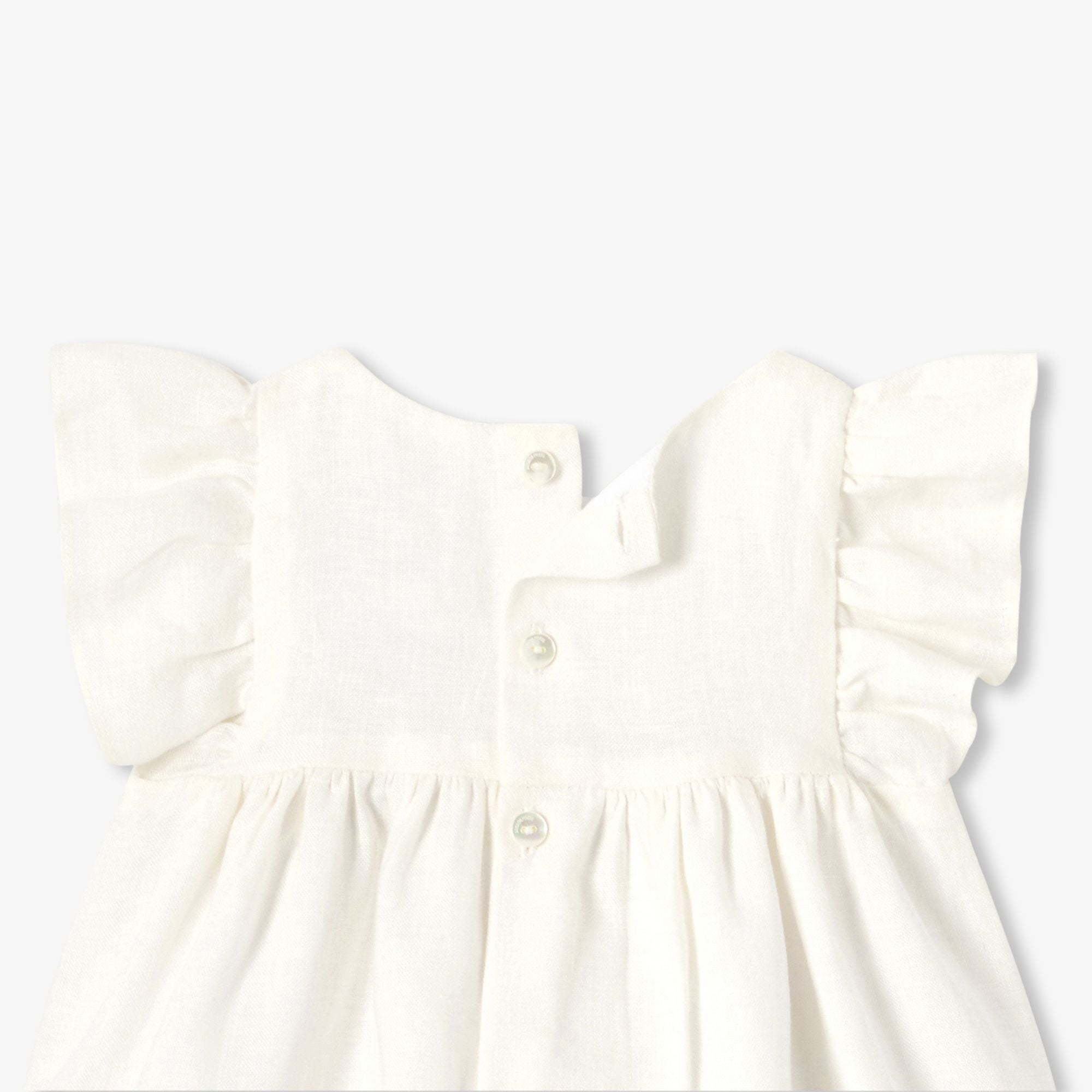 Dress in Linen Baby Girl - Jacadi Sweet White