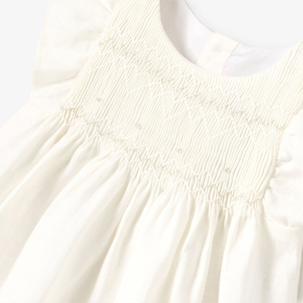 Dress in Linen Baby Girl - Jacadi Sweet White