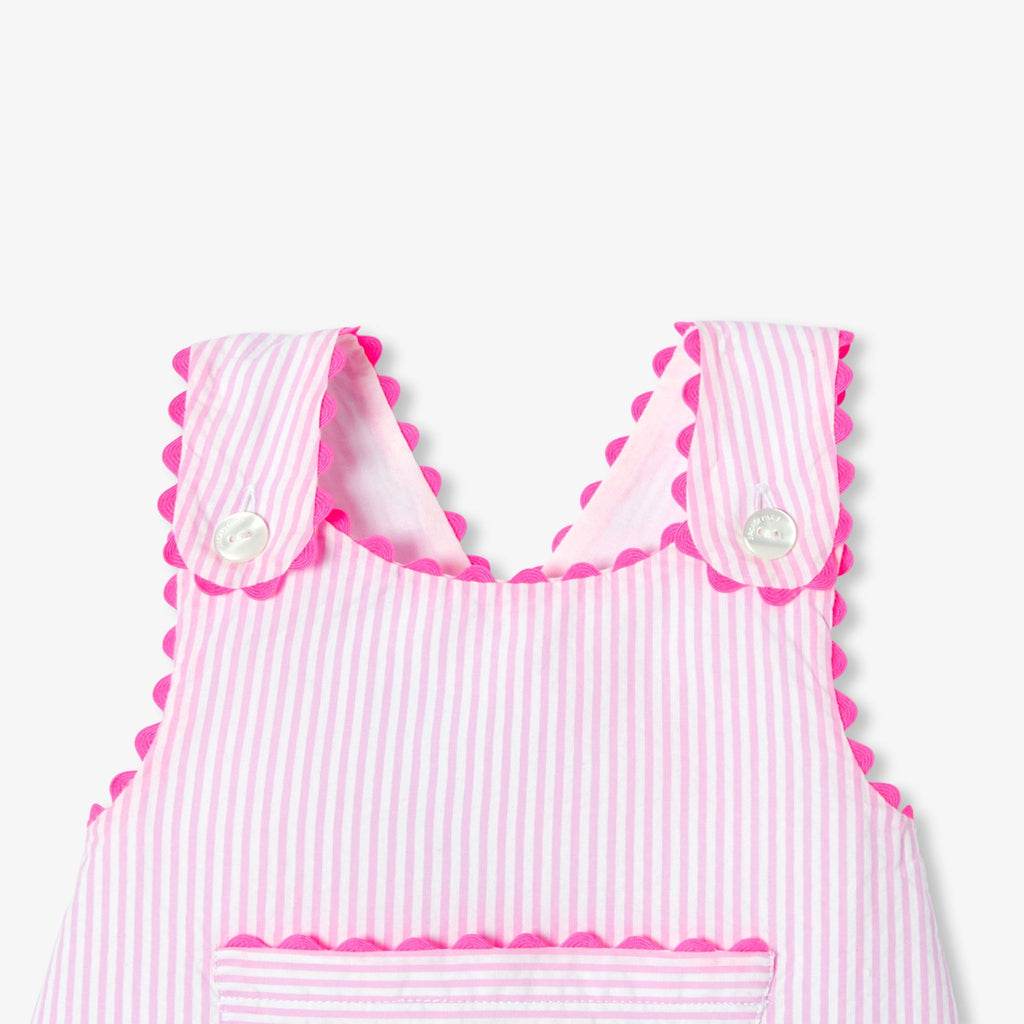 Outfit Set Shorts Striped in Cotton Baby Girl - White/Pink
