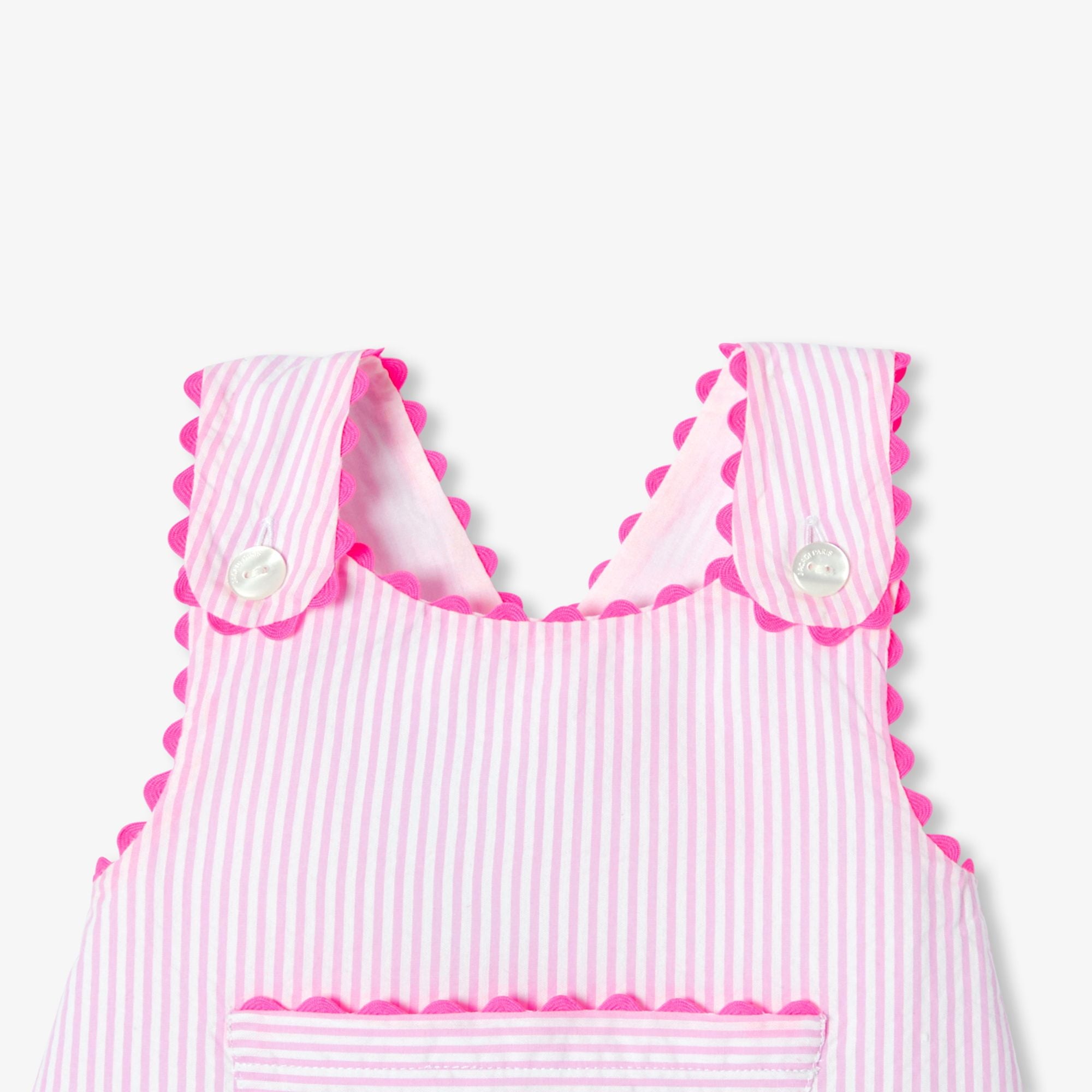 Outfit Set Shorts Striped in Cotton Baby Girl - White/Pink