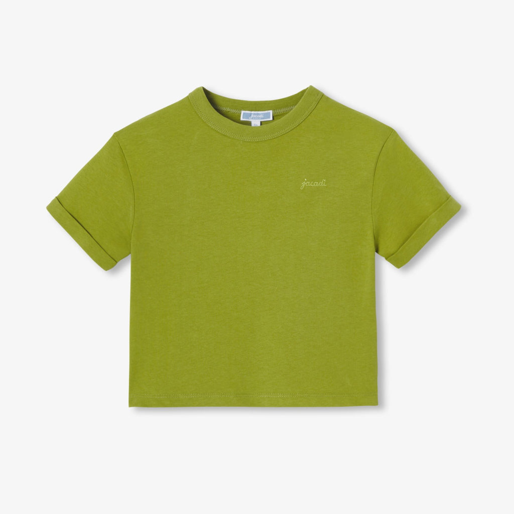 Girl boxy T-shirt - Meadow Green