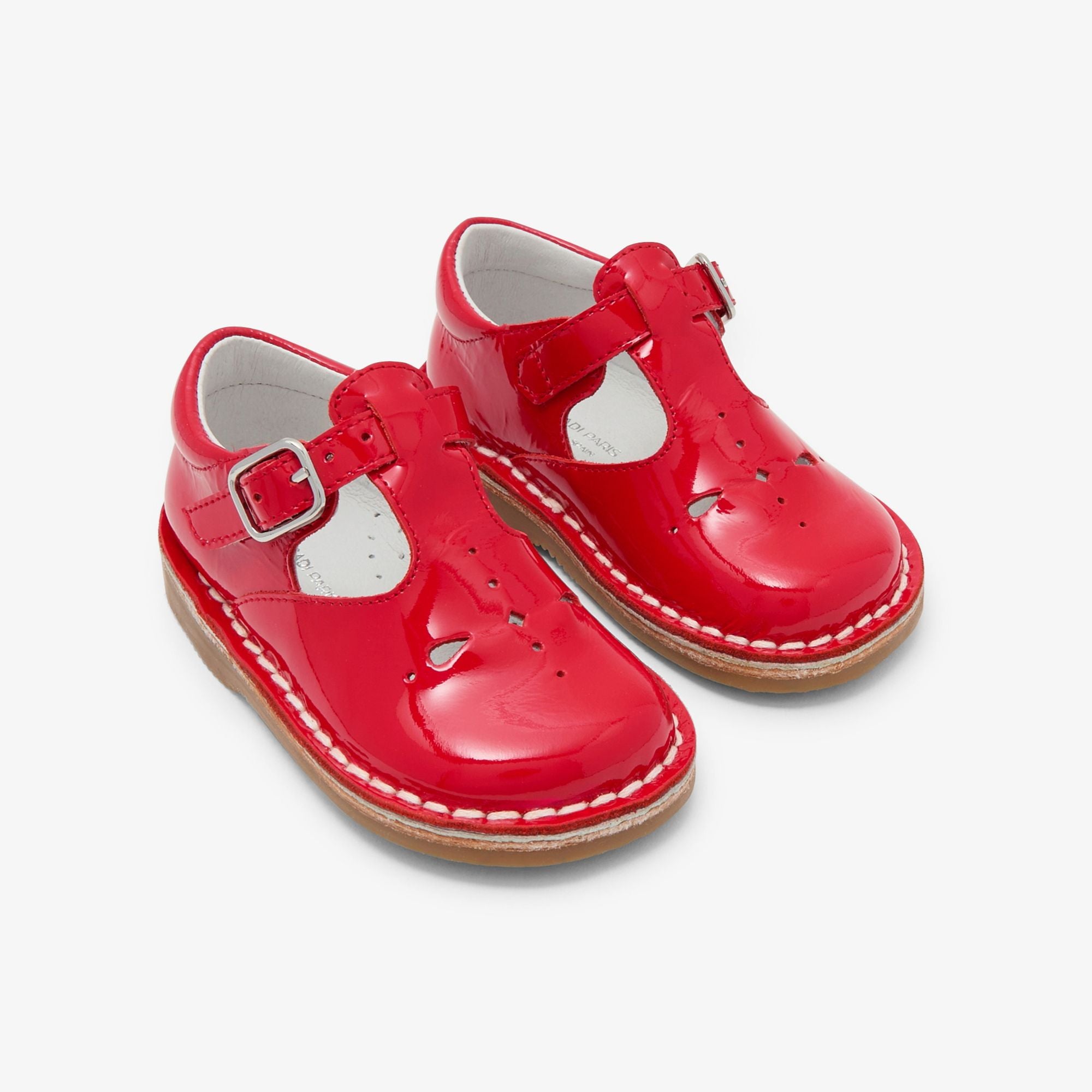 Shoes With Cinturino a T in Patent Leather Baby Girl - Rosso Jacadi
